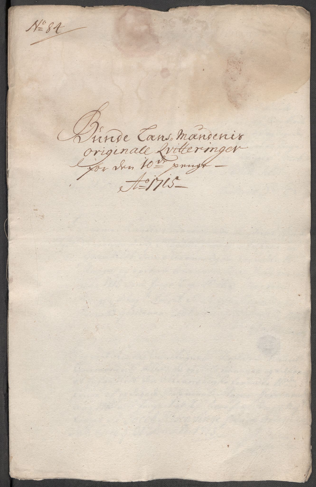 Rentekammeret inntil 1814, Reviderte regnskaper, Fogderegnskap, RA/EA-4092/R67/L4681: Fogderegnskap Vesterålen, Andenes og Lofoten, 1715, s. 261