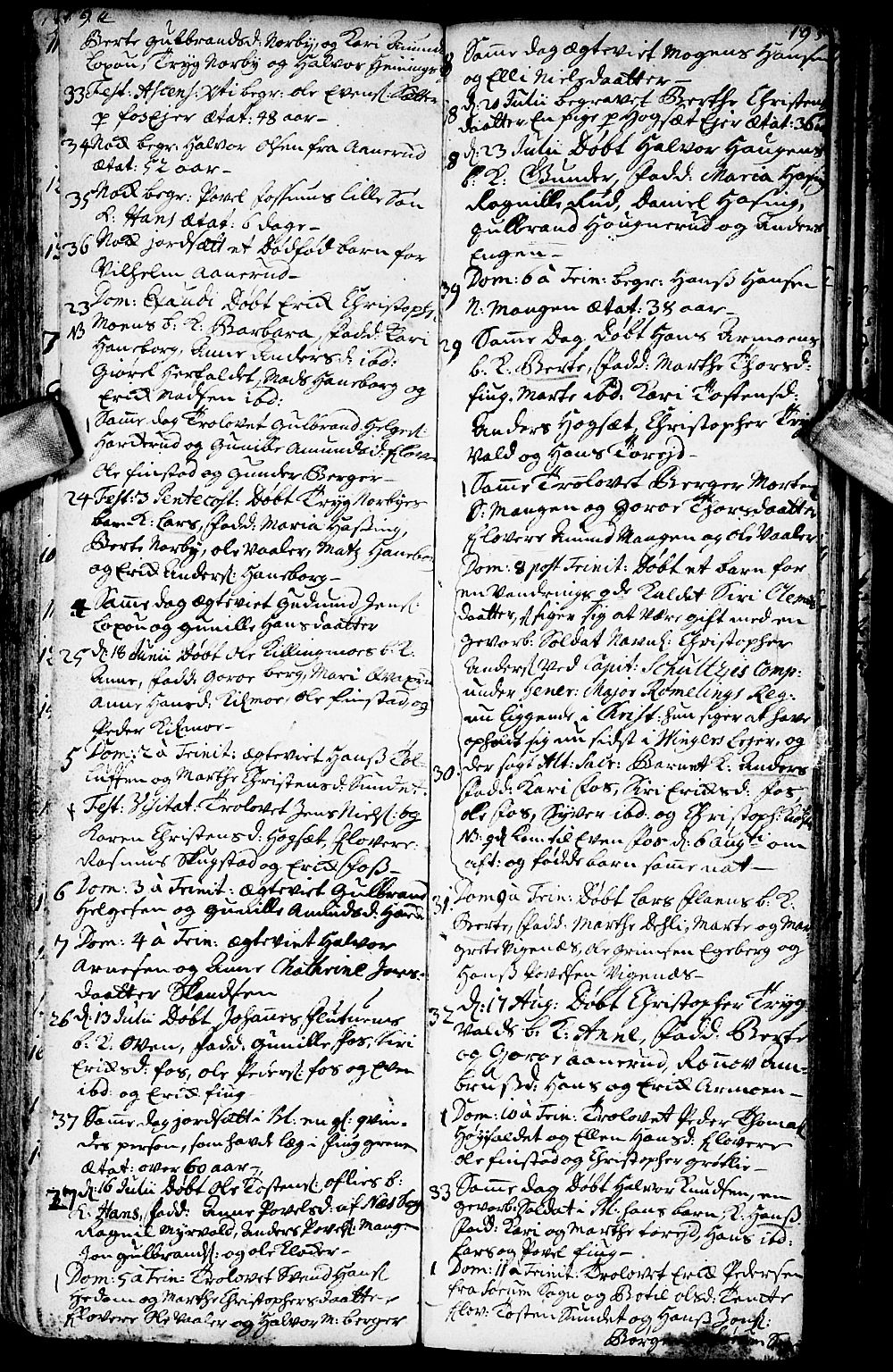 Aurskog prestekontor Kirkebøker, SAO/A-10304a/F/Fa/L0001: Ministerialbok nr. I 1, 1707-1735, s. 194-195