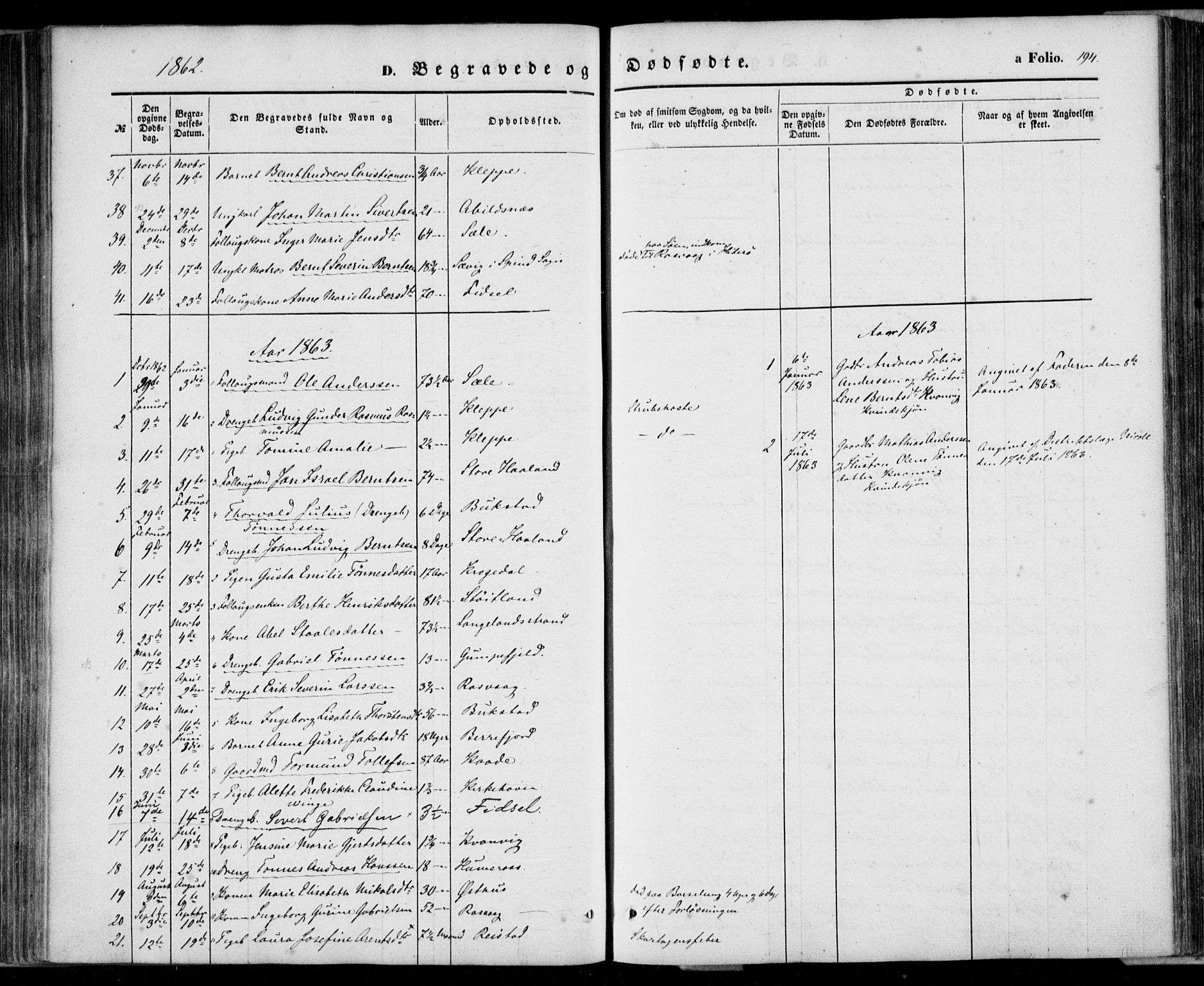 Flekkefjord sokneprestkontor, AV/SAK-1111-0012/F/Fa/Fab/L0004: Ministerialbok nr. A 4, 1850-1875, s. 194