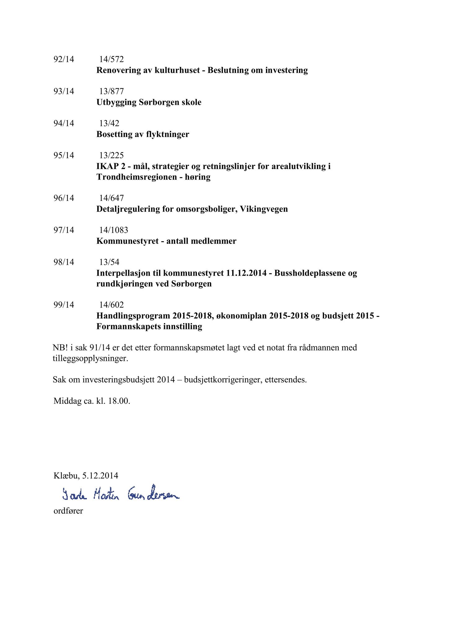 Klæbu Kommune, TRKO/KK/01-KS/L007: Kommunestyret - Møtedokumenter, 2014, s. 2110