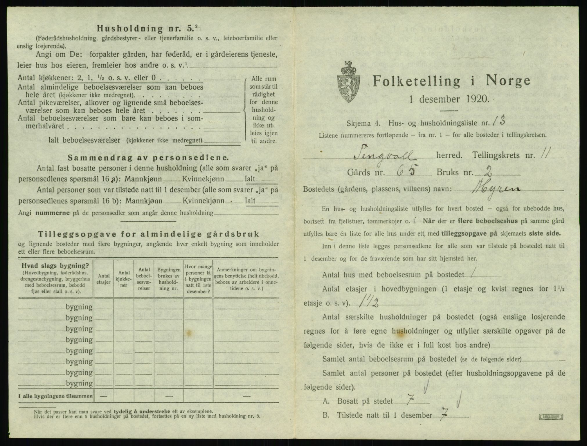 SAT, Folketelling 1920 for 1560 Tingvoll herred, 1920, s. 844