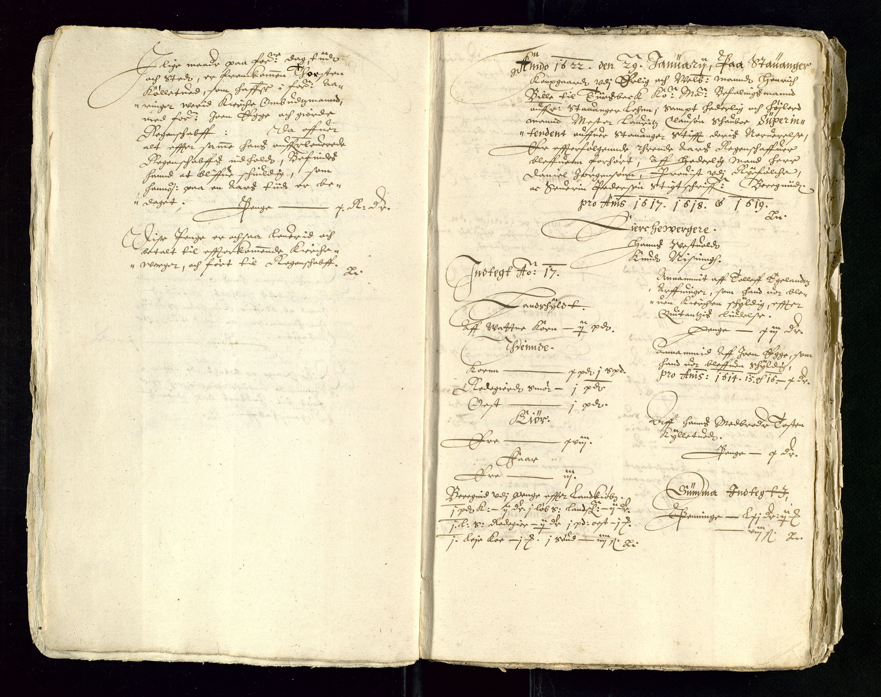 Stavanger len, AV/SAST-A-101870/Ob/L0018: Kirkeregnskaper, 1613-1632, s. 17