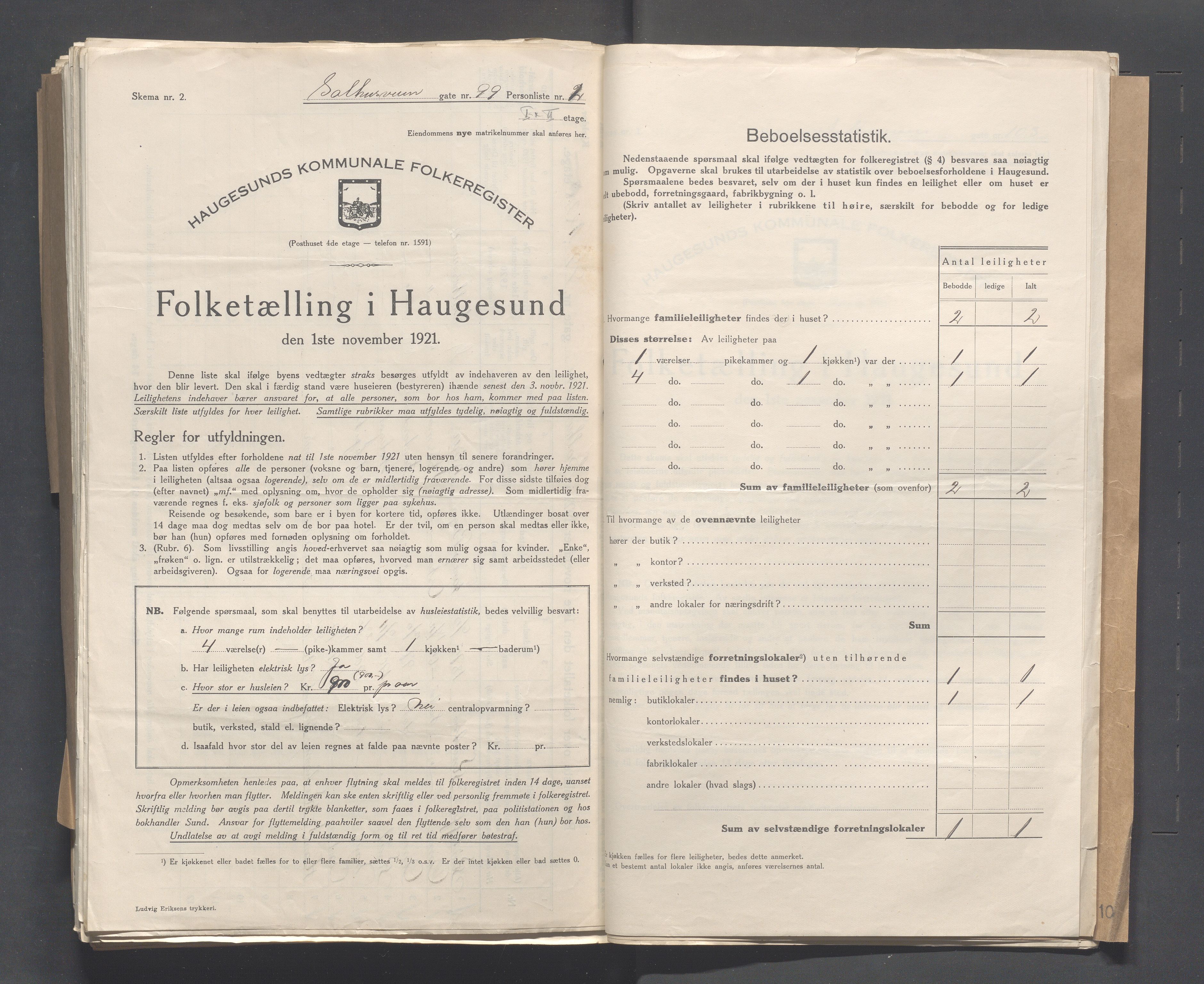 IKAR, Kommunal folketelling 1.11.1921 for Haugesund, 1921, s. 3589