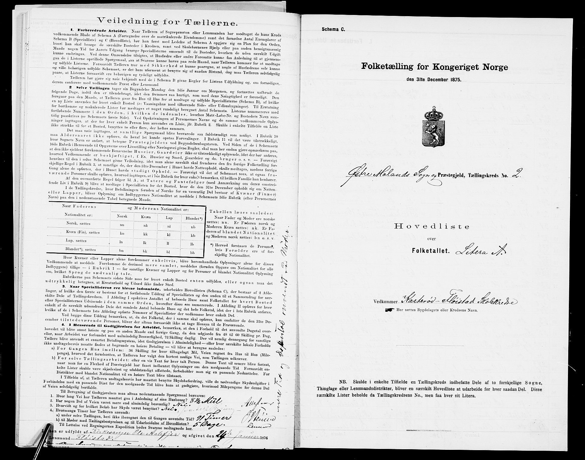 SAK, Folketelling 1875 for 0918P Austre Moland prestegjeld, 1875, s. 86