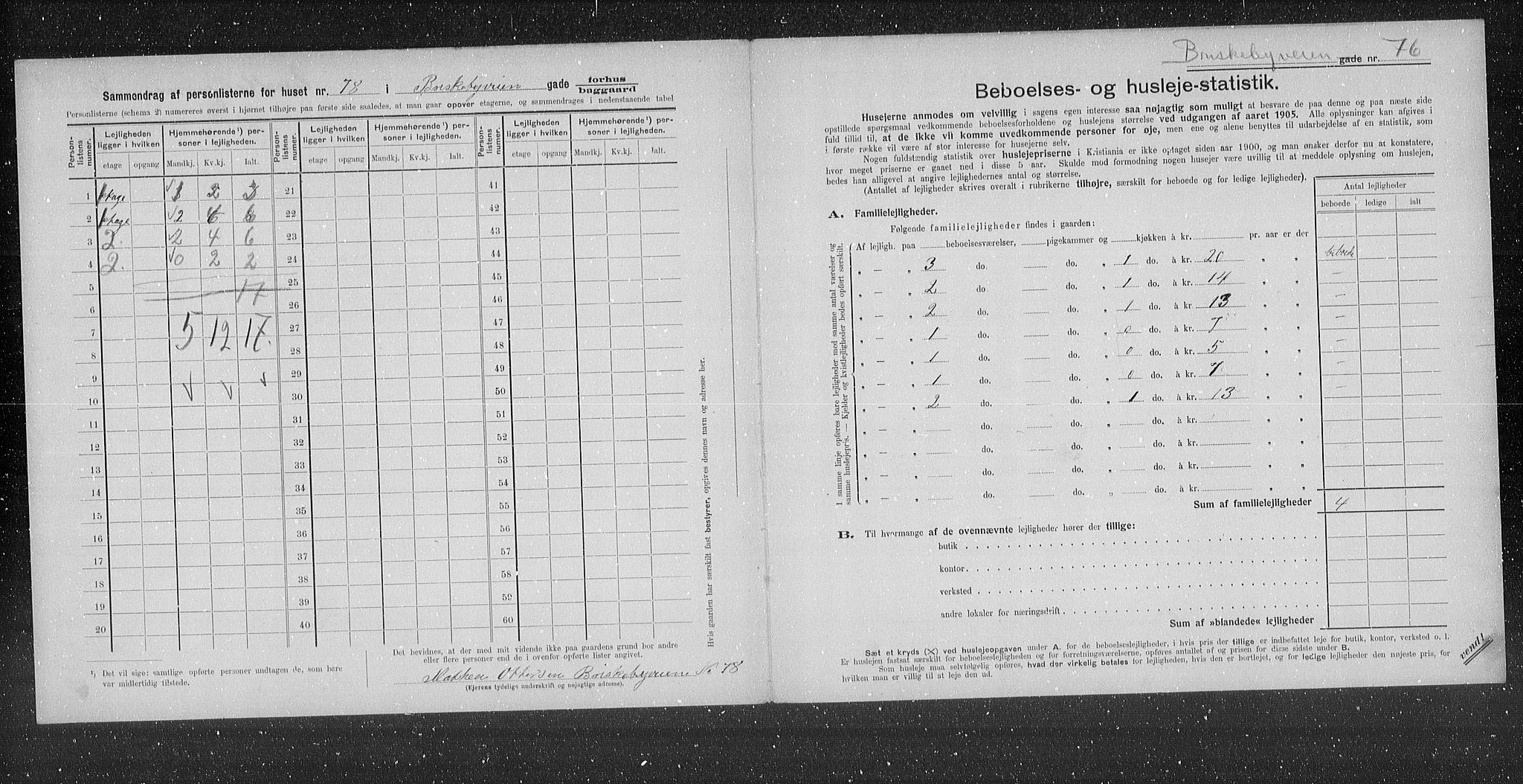 OBA, Kommunal folketelling 31.12.1905 for Kristiania kjøpstad, 1905, s. 4841