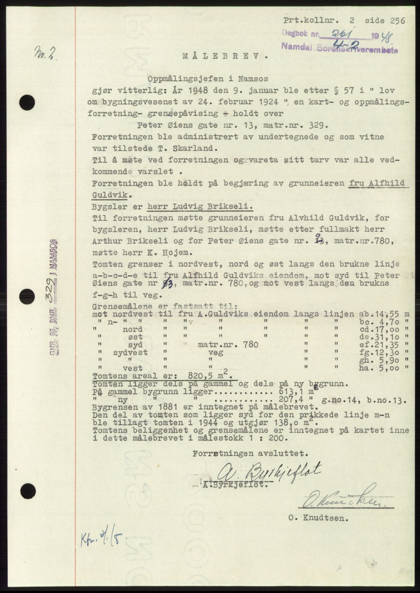 Namdal sorenskriveri, SAT/A-4133/1/2/2C: Pantebok nr. -, 1947-1948, Dagboknr: 261/1948