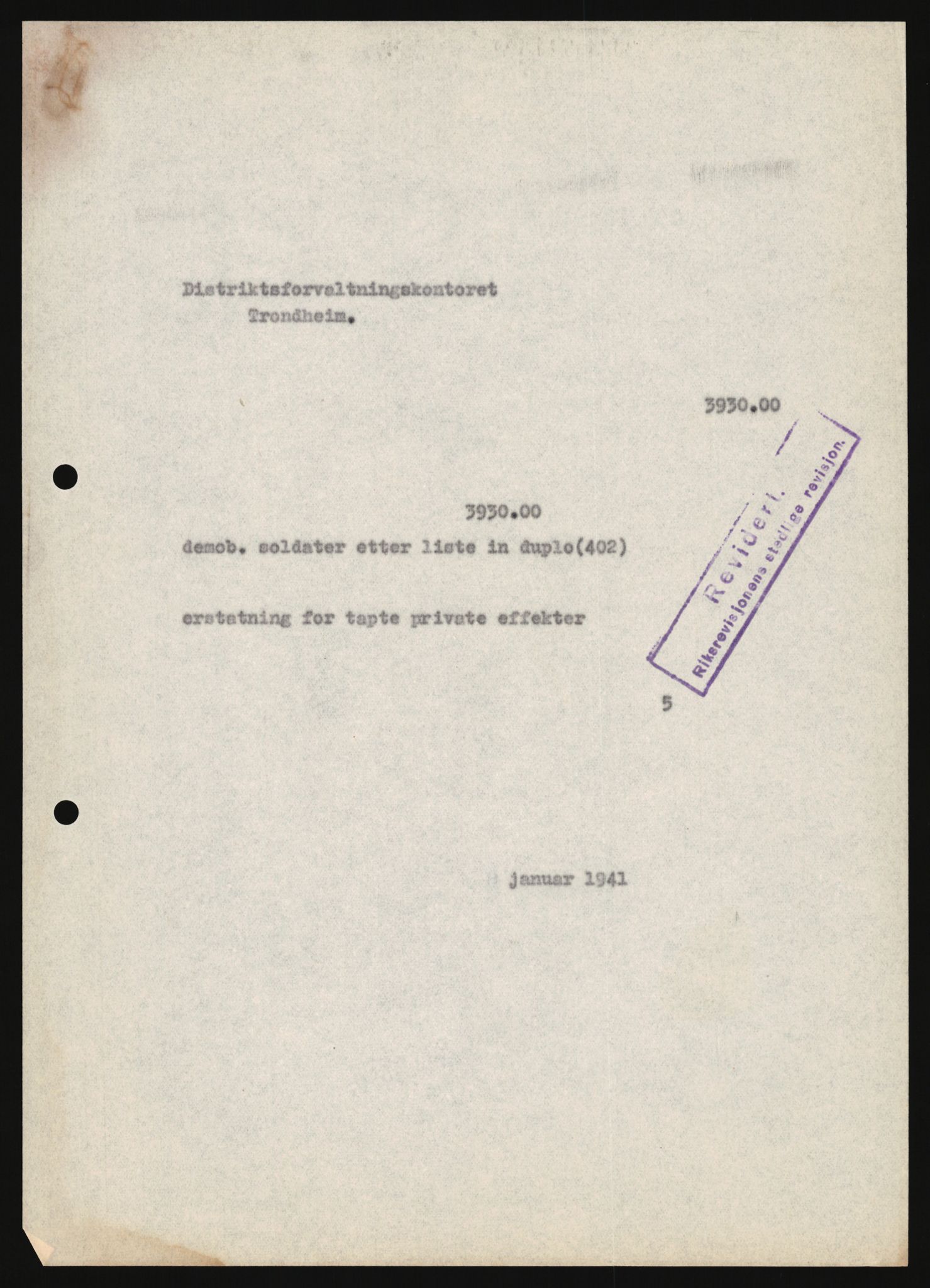 Justisdepartementet, Oppgjørsavdelingen, AV/RA-S-1056/G/Ga/L0005: Anvisningsliste nr. 385-388, 390-410, 662-725, 728-732, 736-740 og 1106-1140 over utbetalte effektsaker, 1940-1942, s. 113