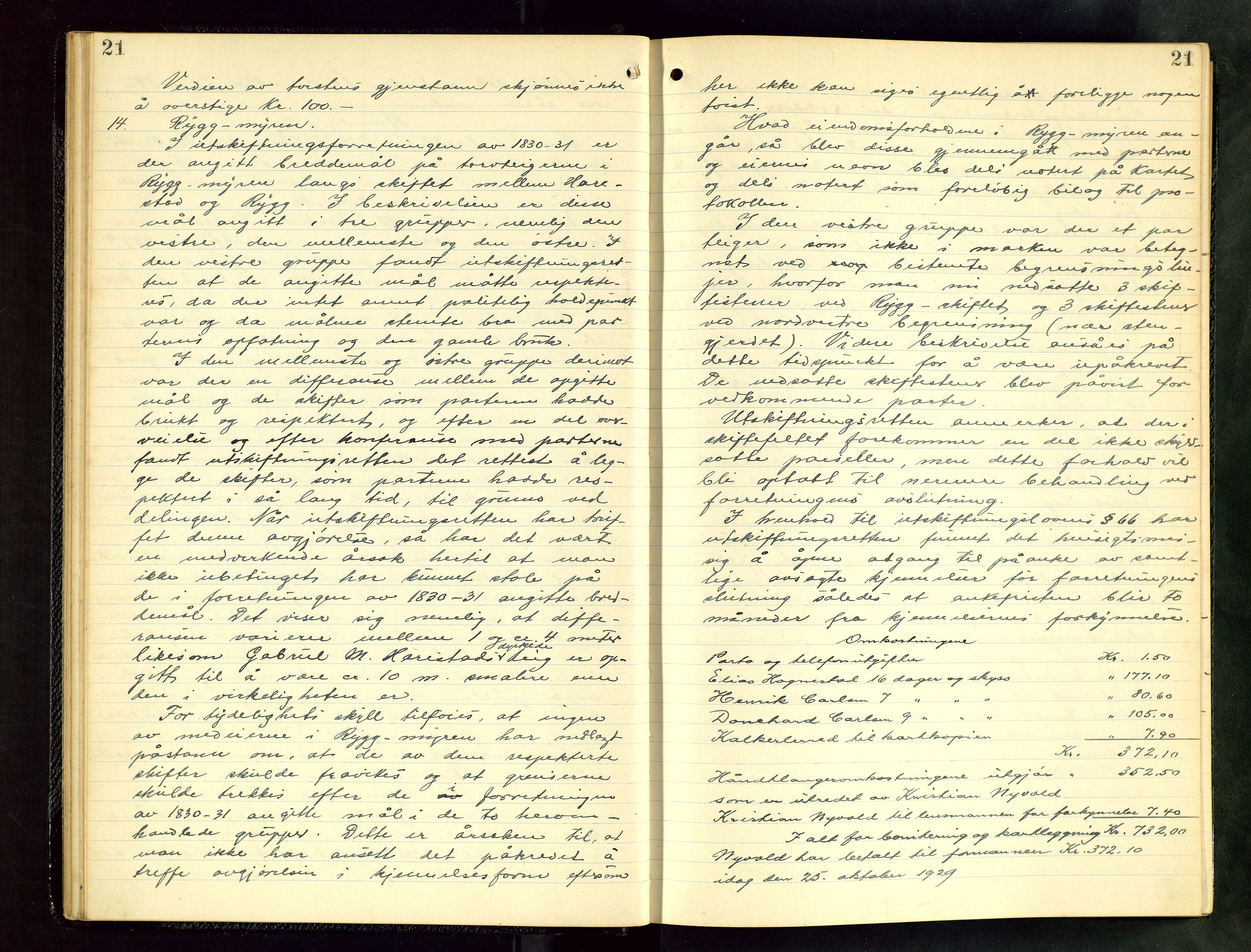 Rogaland jordskifterett, AV/SAST-A-102426/Oa/L0082: Forhandlingsprotokoll, 1929-1932, s. 21