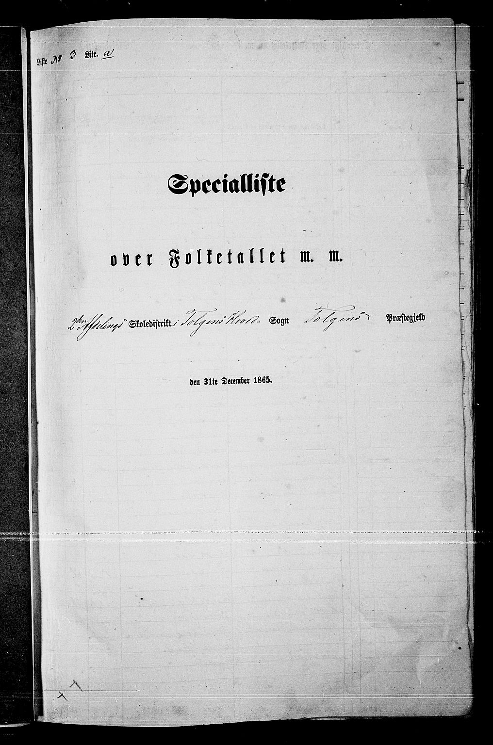 RA, Folketelling 1865 for 0436P Tolga prestegjeld, 1865, s. 36