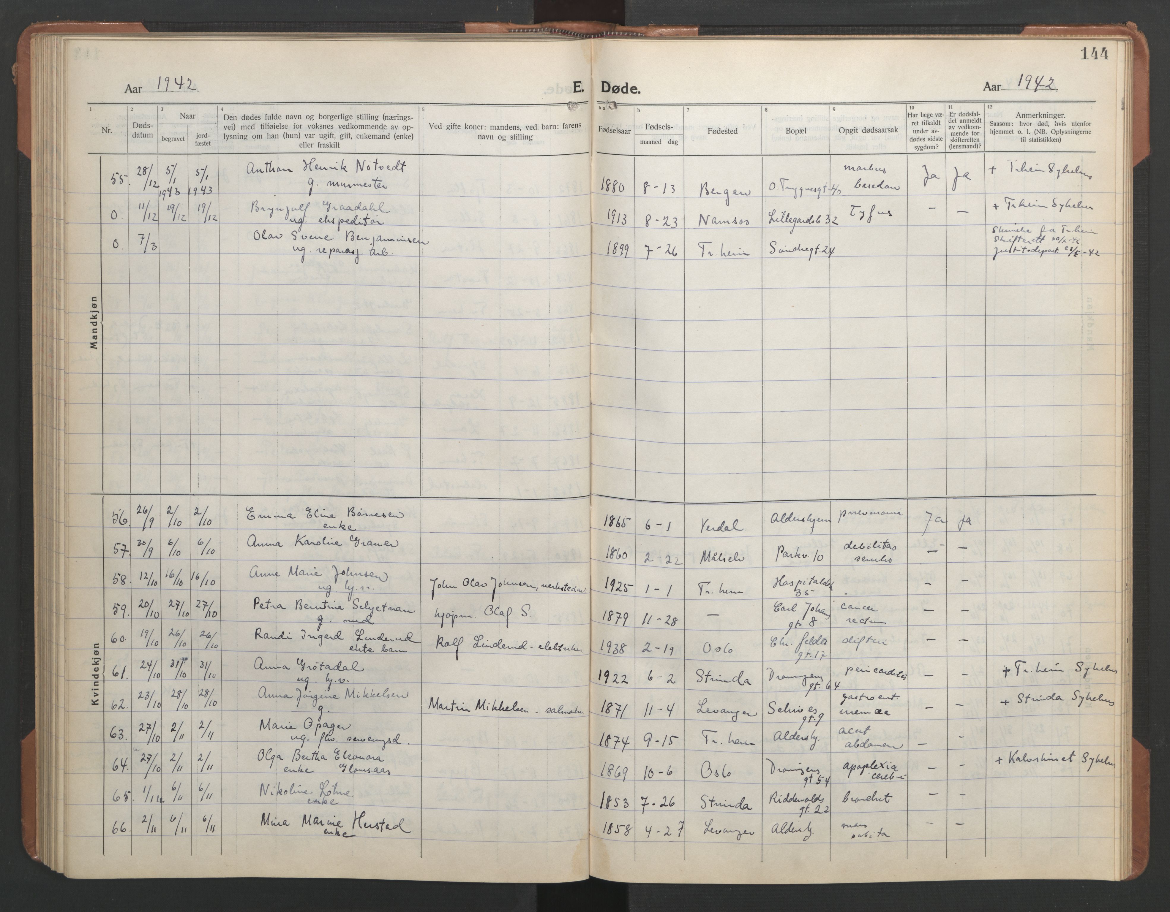 Ministerialprotokoller, klokkerbøker og fødselsregistre - Sør-Trøndelag, SAT/A-1456/602/L0150: Klokkerbok nr. 602C18, 1922-1949, s. 144