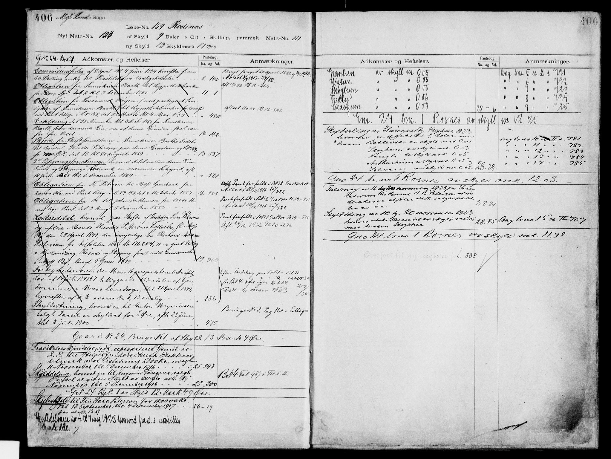 Moss sorenskriveri, SAO/A-10168: Panteregister nr. IV 3b, 1769-1926, s. 406
