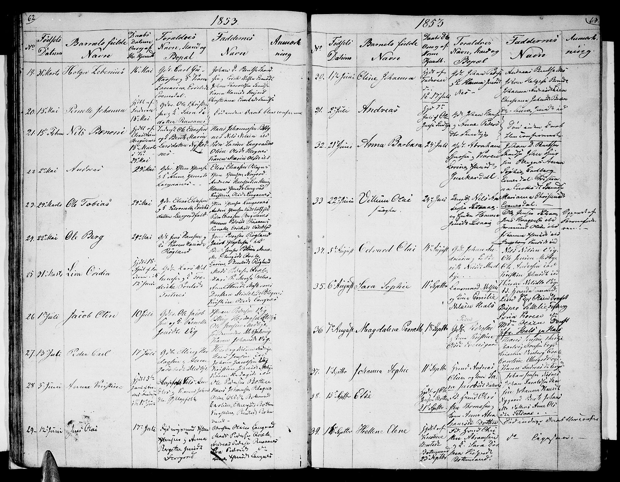 Ministerialprotokoller, klokkerbøker og fødselsregistre - Nordland, AV/SAT-A-1459/847/L0677: Klokkerbok nr. 847C05, 1842-1853, s. 62-63
