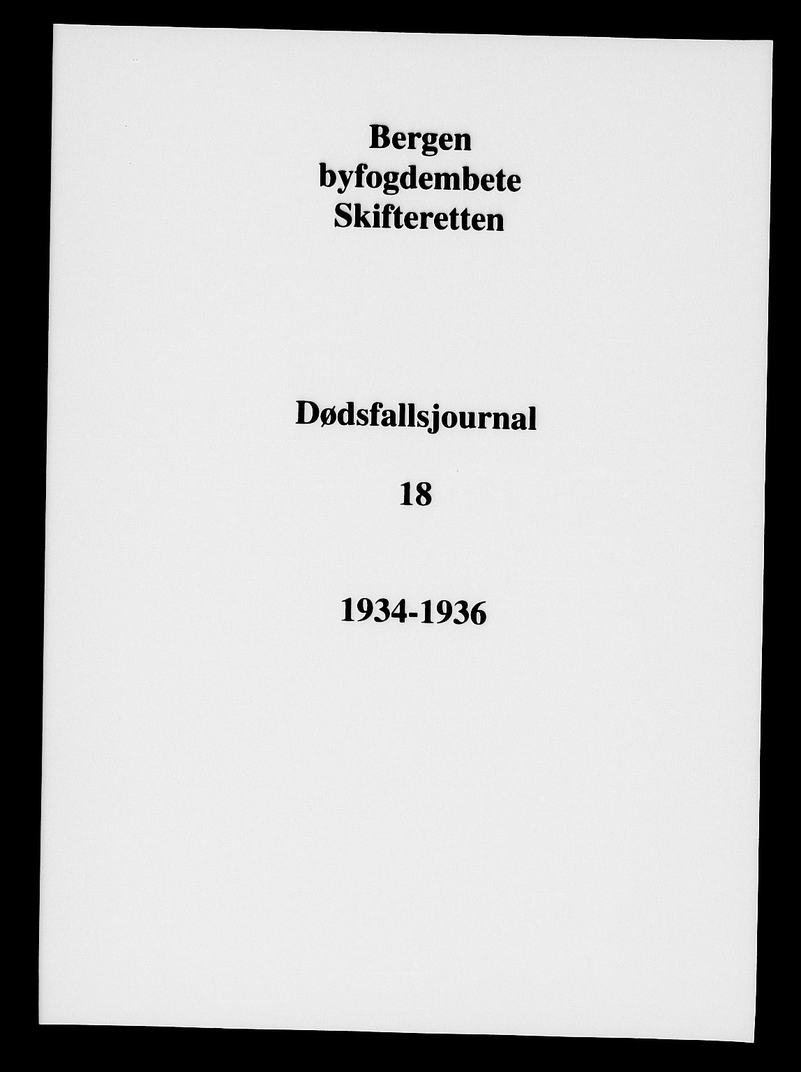 Byfogd og Byskriver i Bergen, AV/SAB-A-3401/06/06Na/L0019: Dødsfallsjournaler, 1934-1936