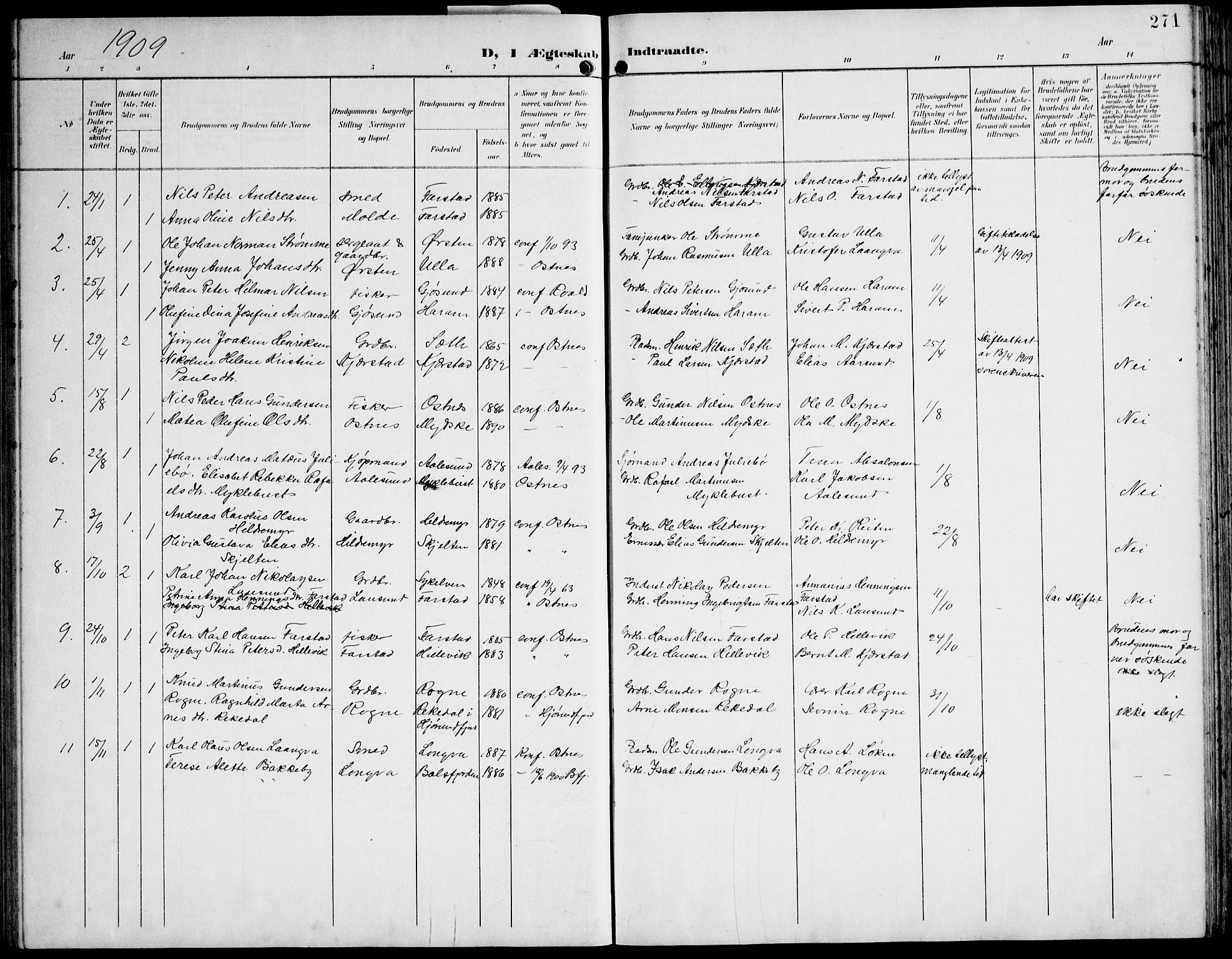 Ministerialprotokoller, klokkerbøker og fødselsregistre - Møre og Romsdal, AV/SAT-A-1454/536/L0511: Klokkerbok nr. 536C06, 1899-1944, s. 271