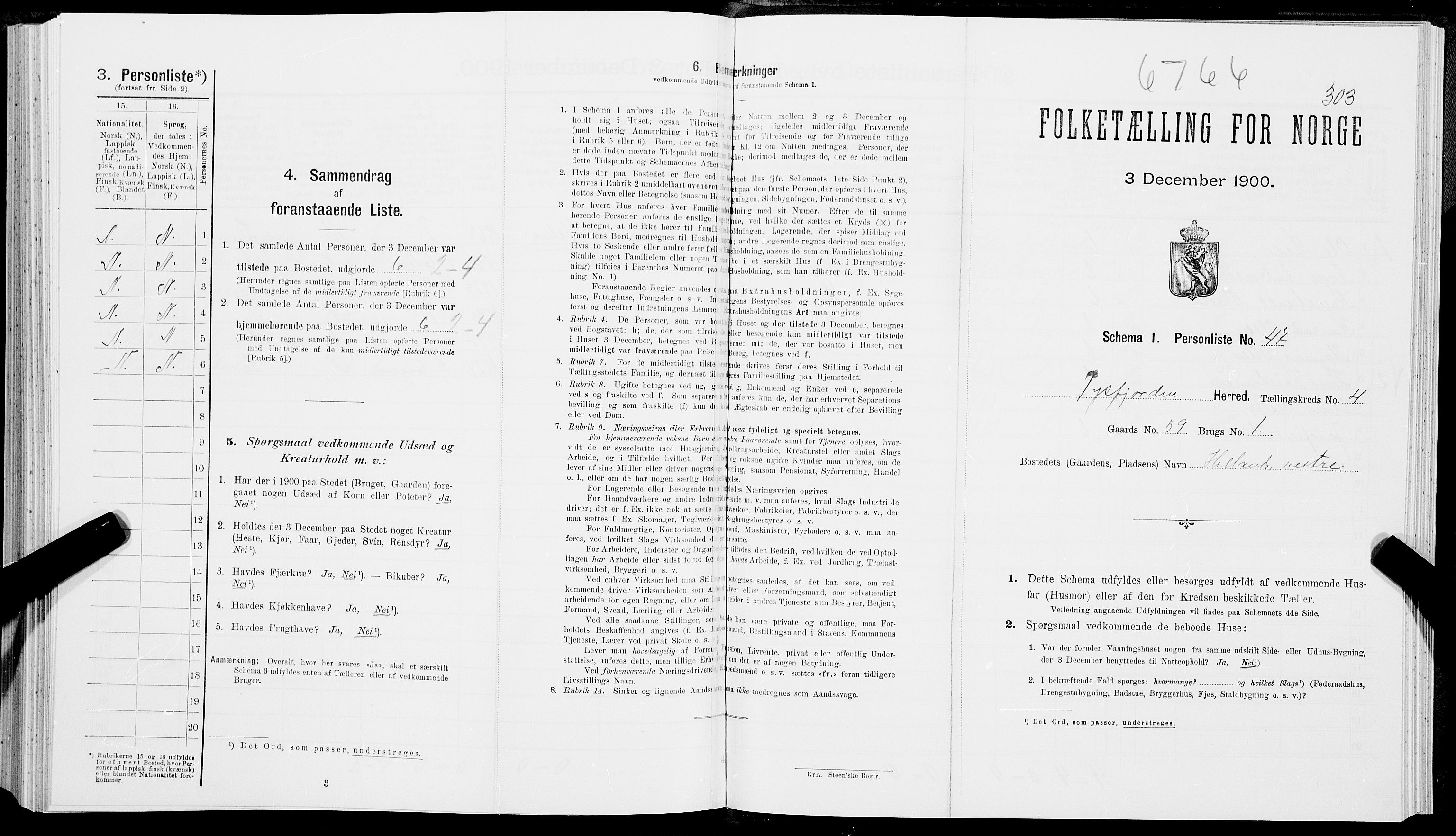SAT, Folketelling 1900 for 1850 Tysfjord herred, 1900, s. 600