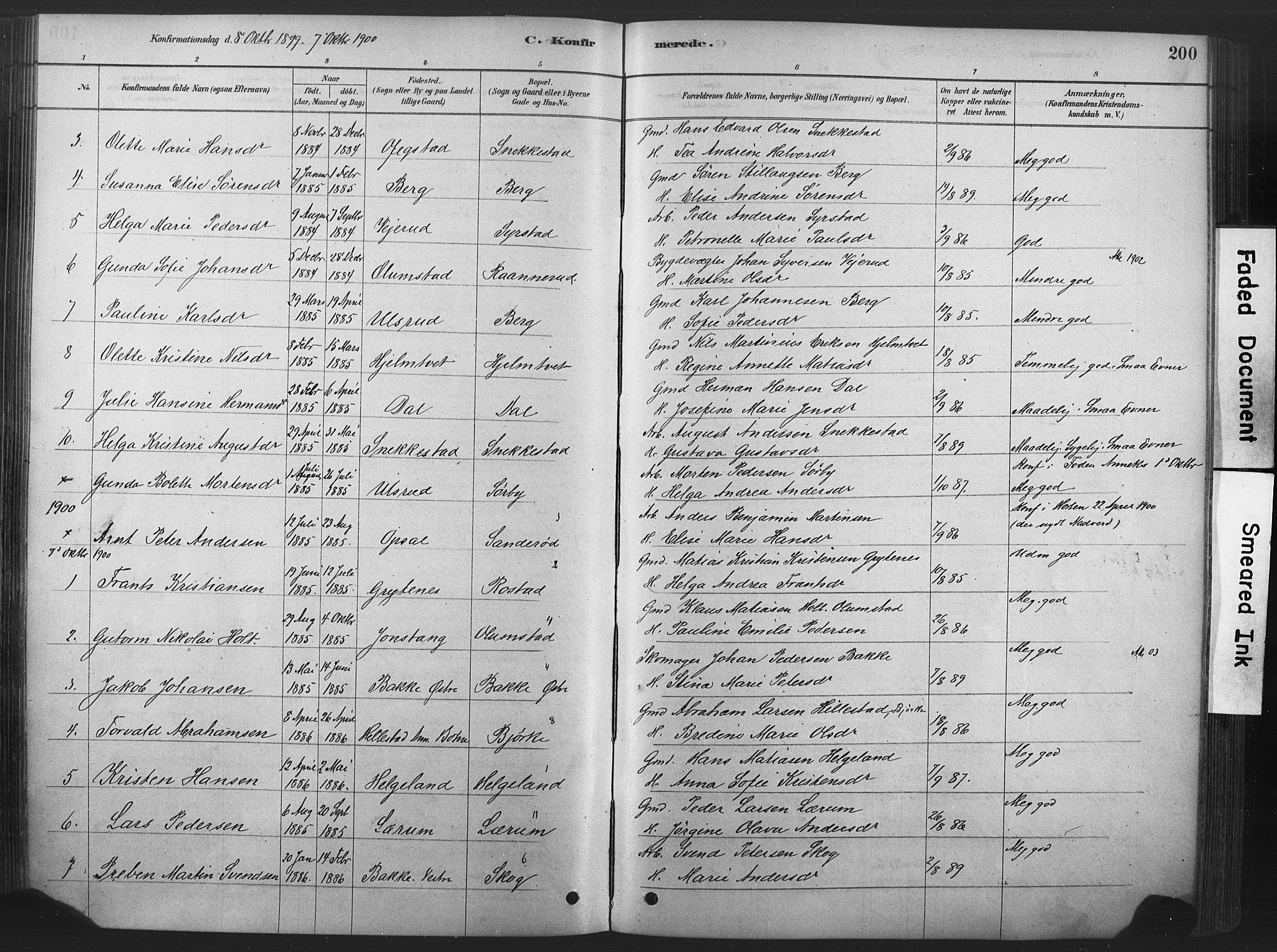 Våle kirkebøker, AV/SAKO-A-334/F/Fa/L0011: Ministerialbok nr. I 11, 1878-1906, s. 200