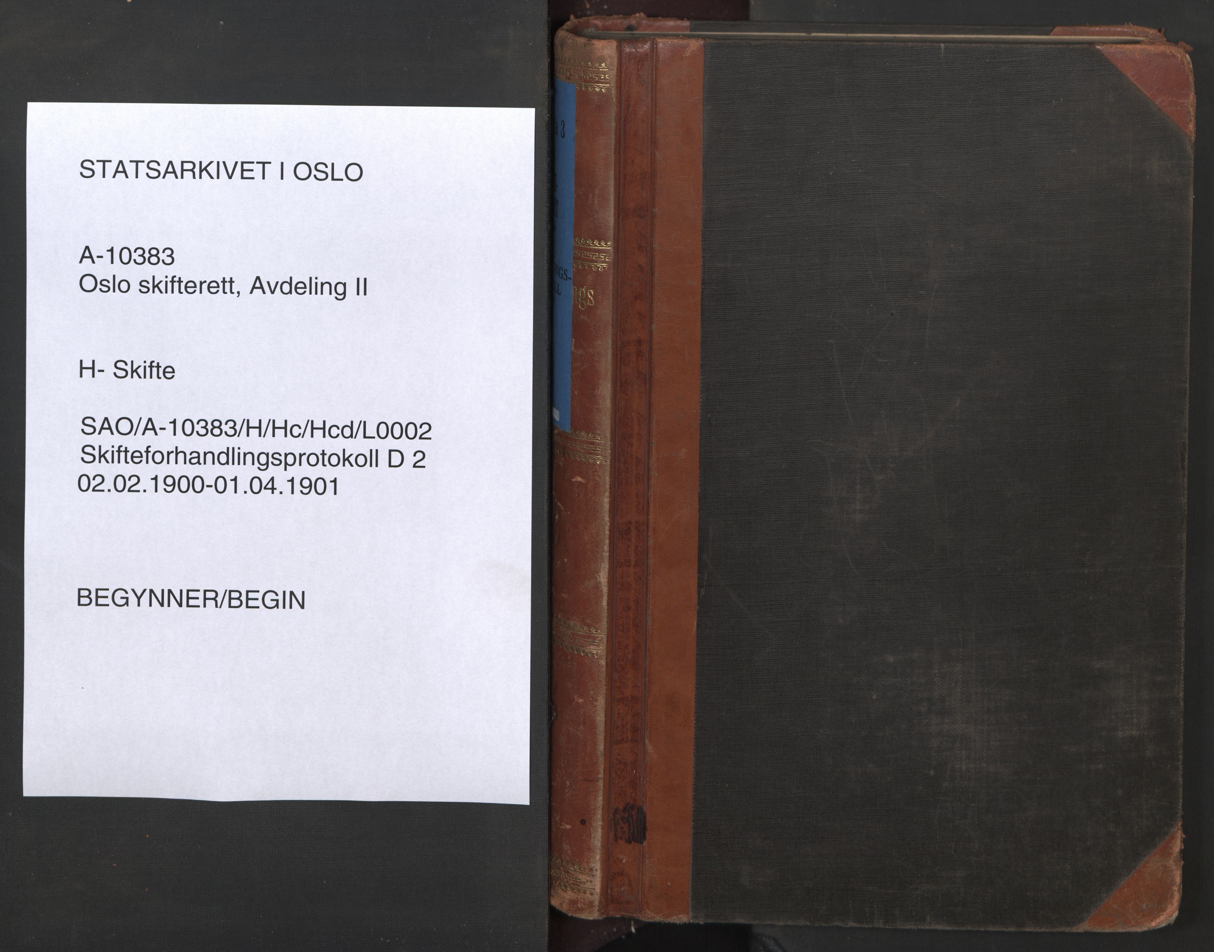 Oslo skifterett, SAO/A-10383/H/Hc/Hcd/L0002: Skifteforhandlingsprotokoll, 1900-1901