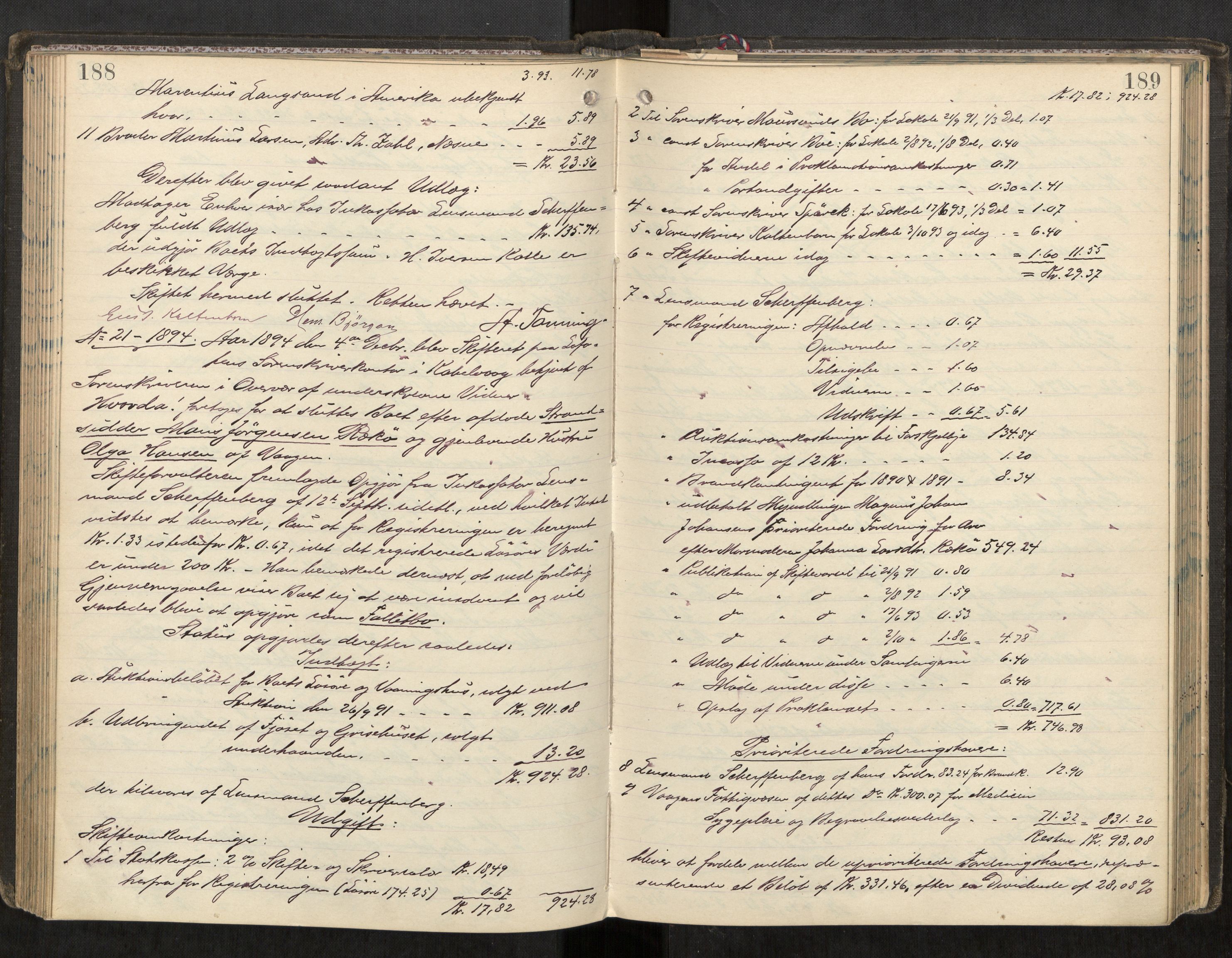 Lofoten sorenskriveri, AV/SAT-A-0017/1/3/3A/L0005: Skifteprotokoll, 1892-1897, s. 188-189