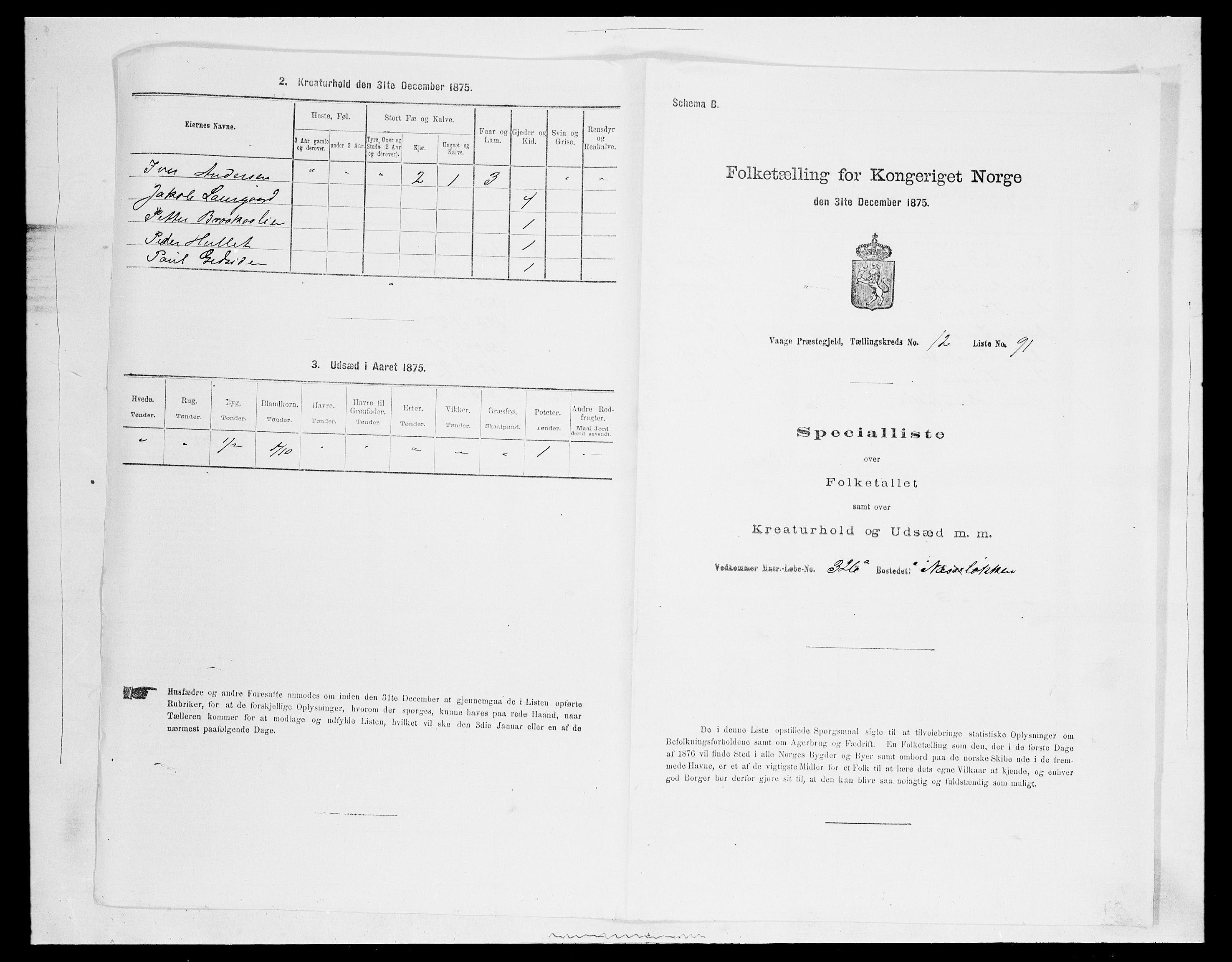 SAH, Folketelling 1875 for 0515P Vågå prestegjeld, 1875, s. 2259