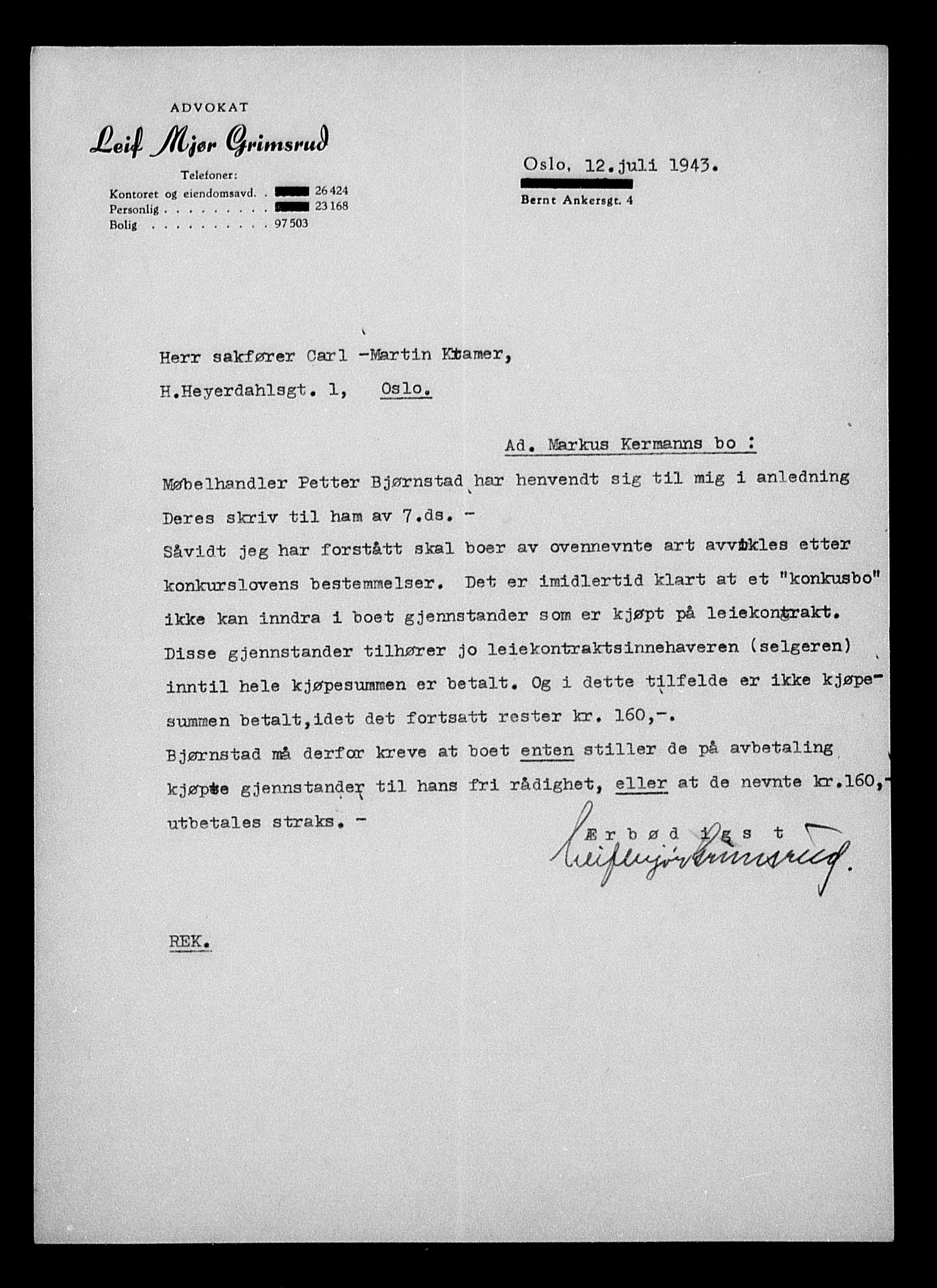 Justisdepartementet, Tilbakeføringskontoret for inndratte formuer, AV/RA-S-1564/H/Hc/Hcc/L0951: --, 1945-1947, s. 46