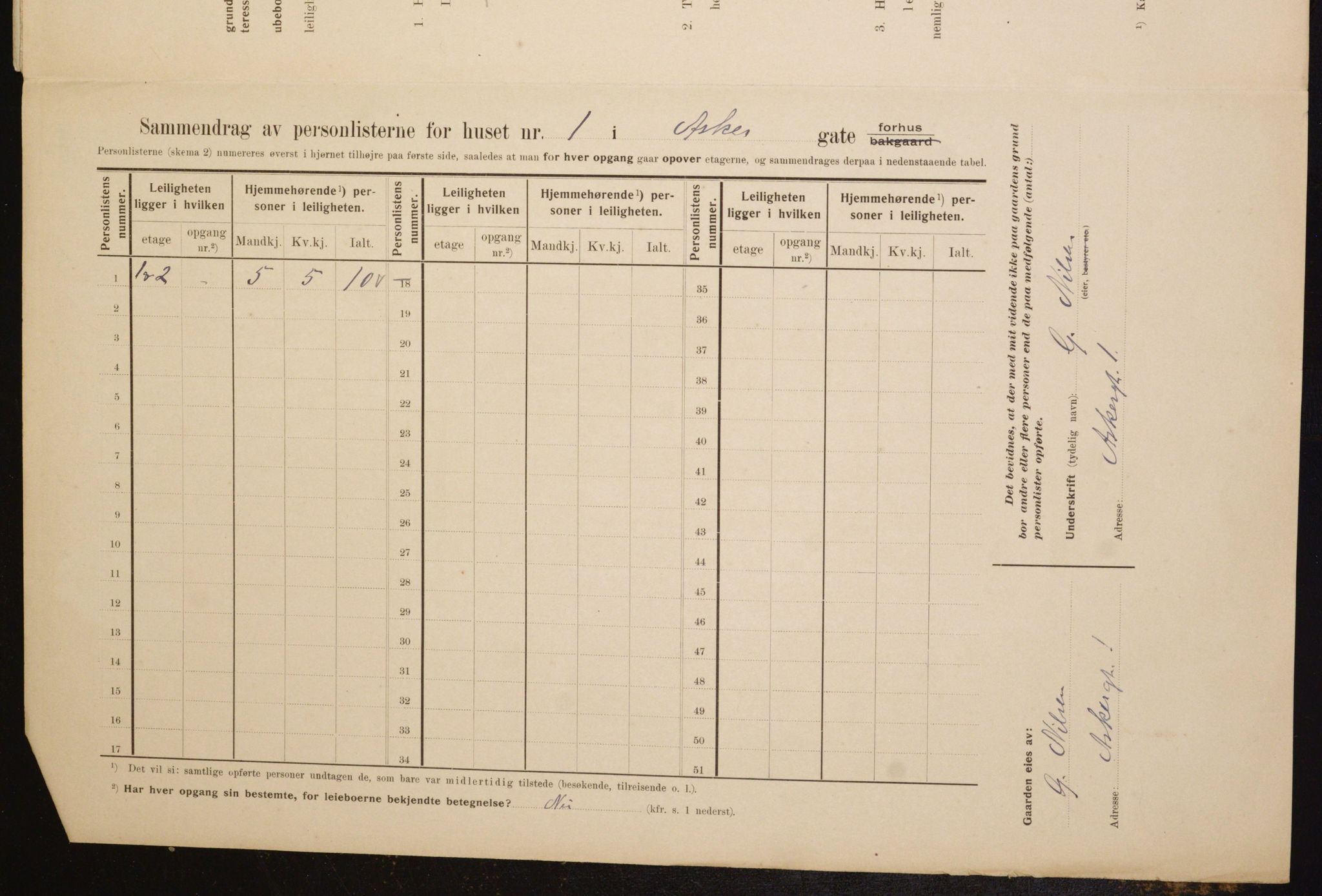 OBA, Kommunal folketelling 1.2.1910 for Kristiania, 1910, s. 2310