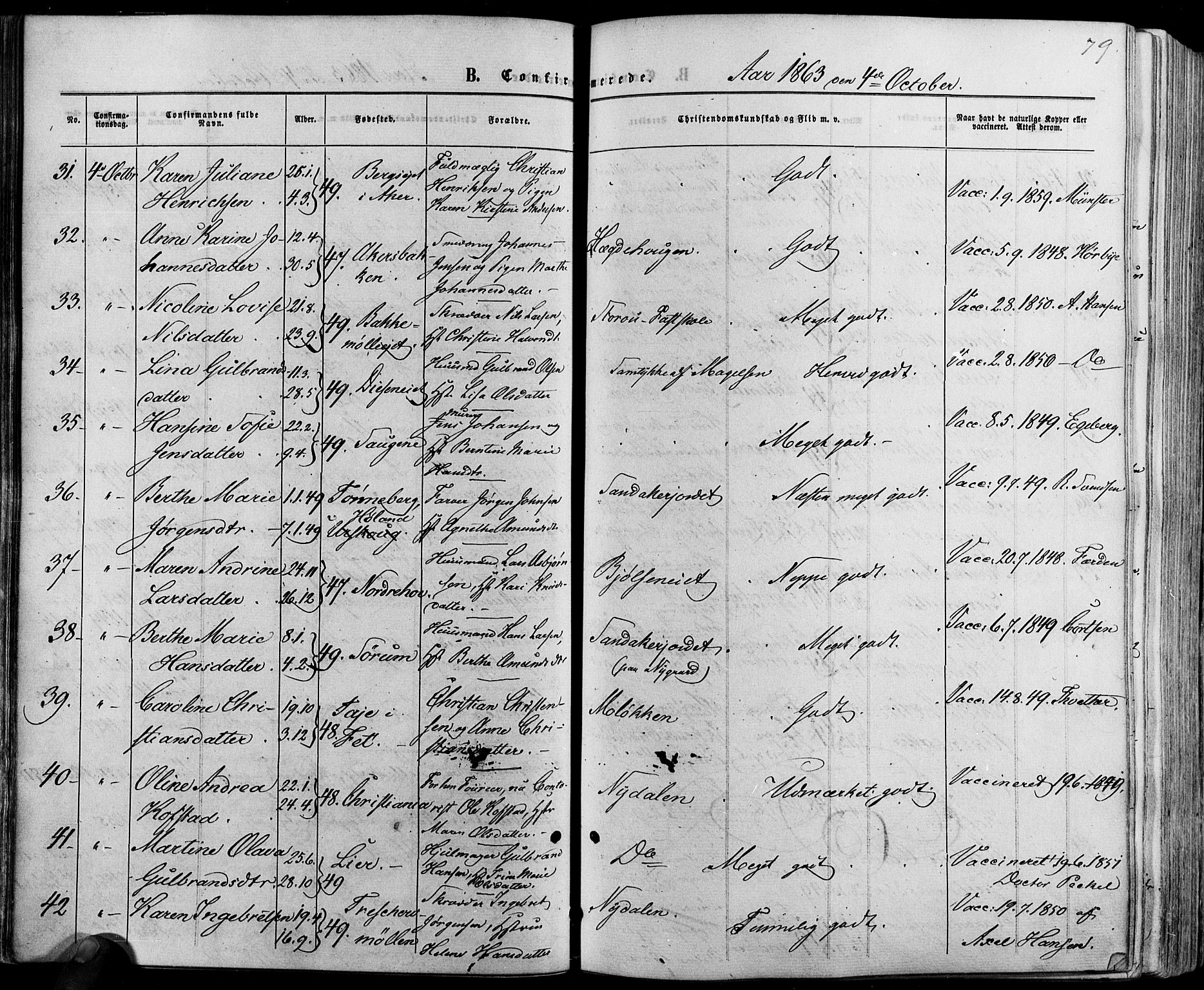 Vestre Aker prestekontor Kirkebøker, AV/SAO-A-10025/F/Fa/L0005: Ministerialbok nr. 5, 1859-1877, s. 79