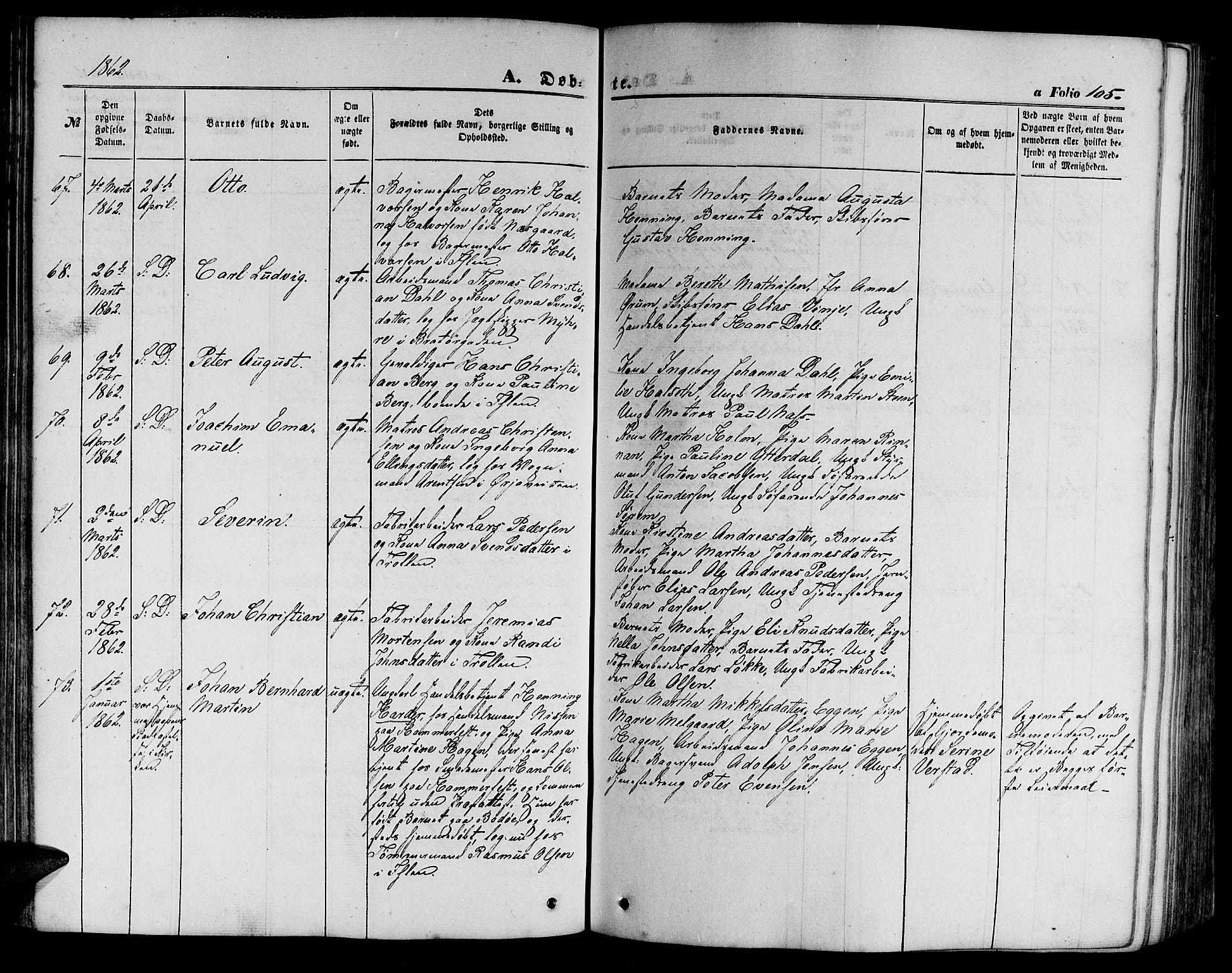 Ministerialprotokoller, klokkerbøker og fødselsregistre - Sør-Trøndelag, AV/SAT-A-1456/602/L0139: Klokkerbok nr. 602C07, 1859-1864, s. 105