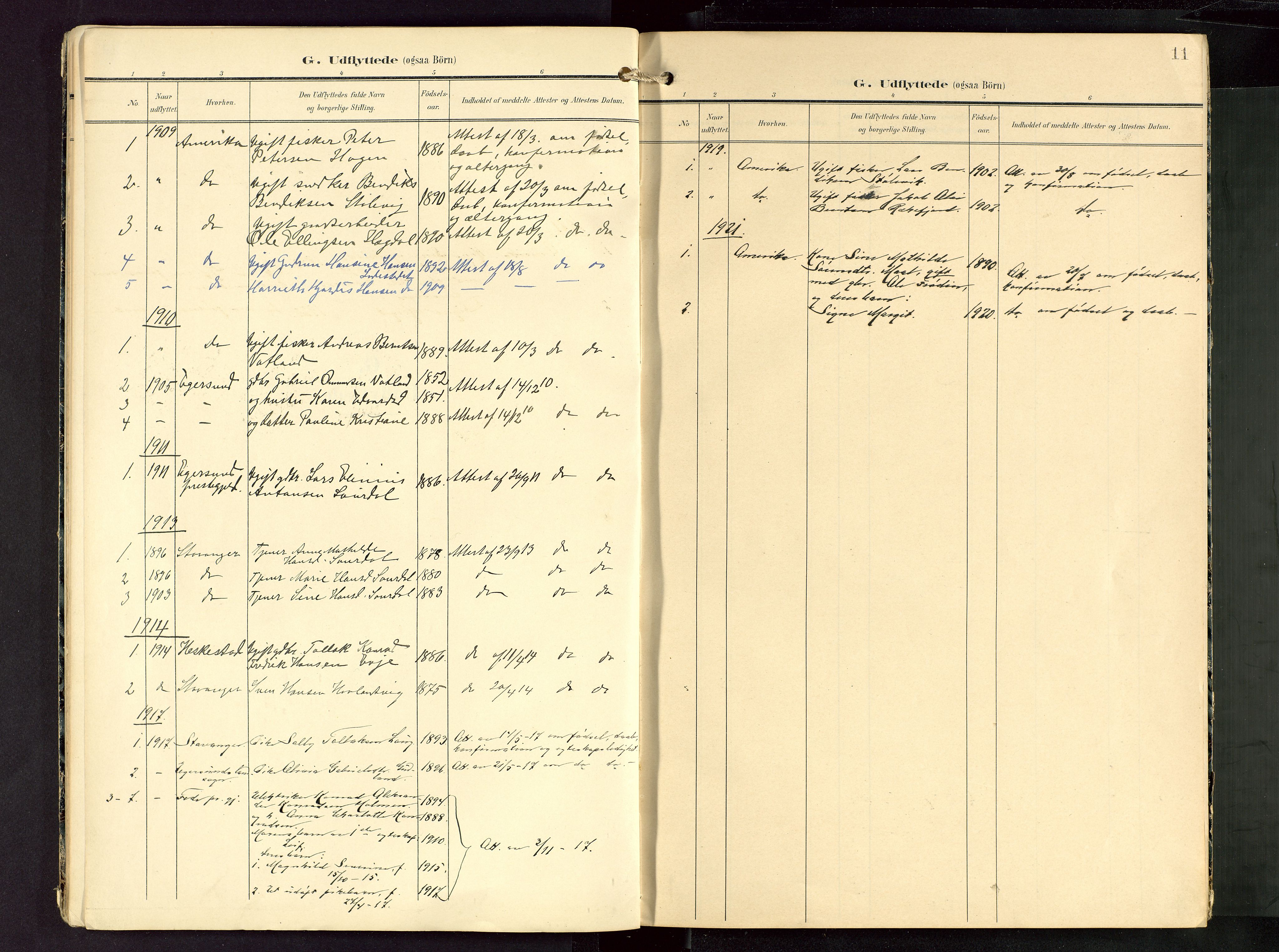 Sokndal sokneprestkontor, SAST/A-101808: Ministerialbok nr. A 13, 1905-1945, s. 11