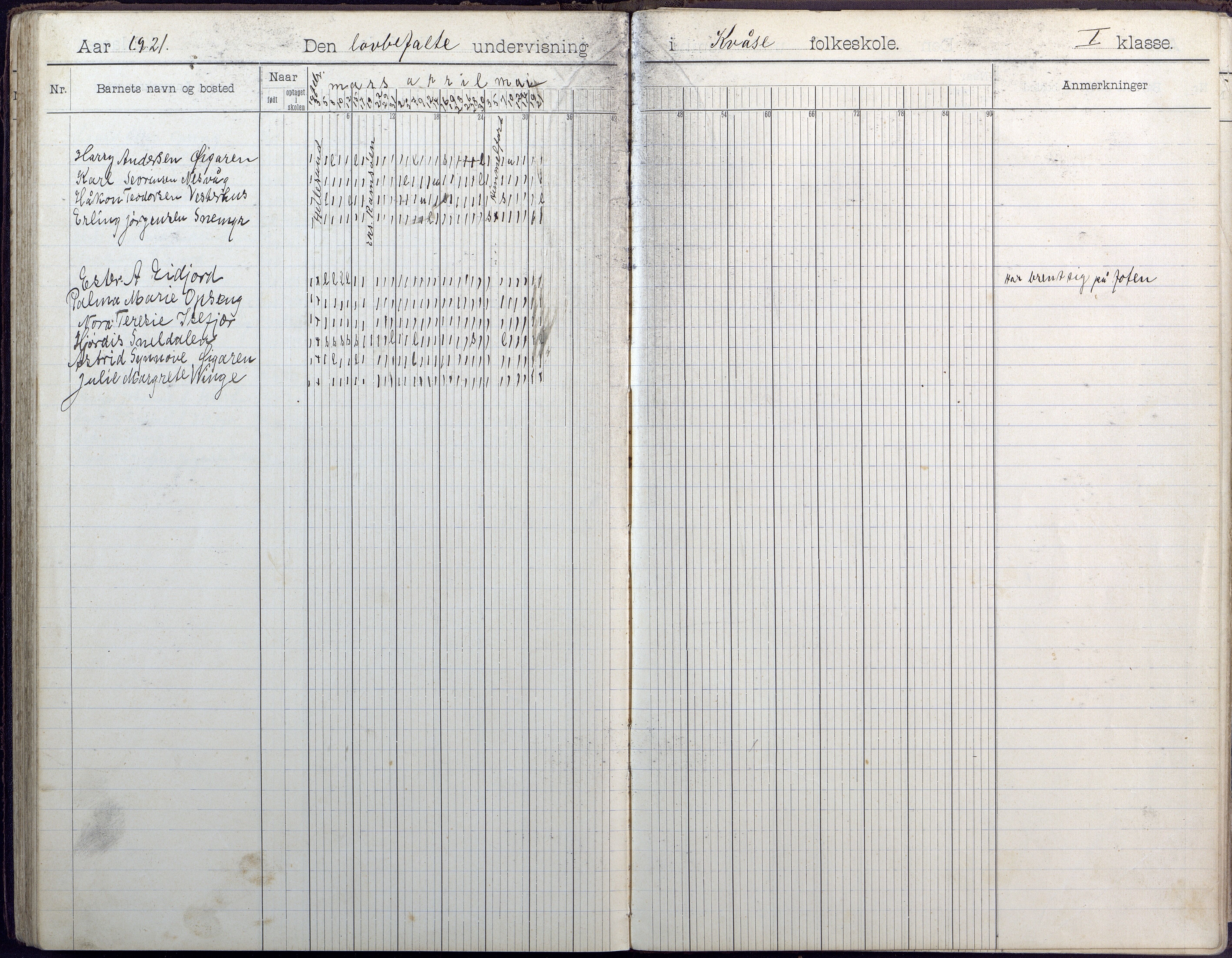 Høvåg kommune, AAMA/KA0927-PK/1/05/L0409: Dagbok, Kvåse folkeskole, 1908-1916