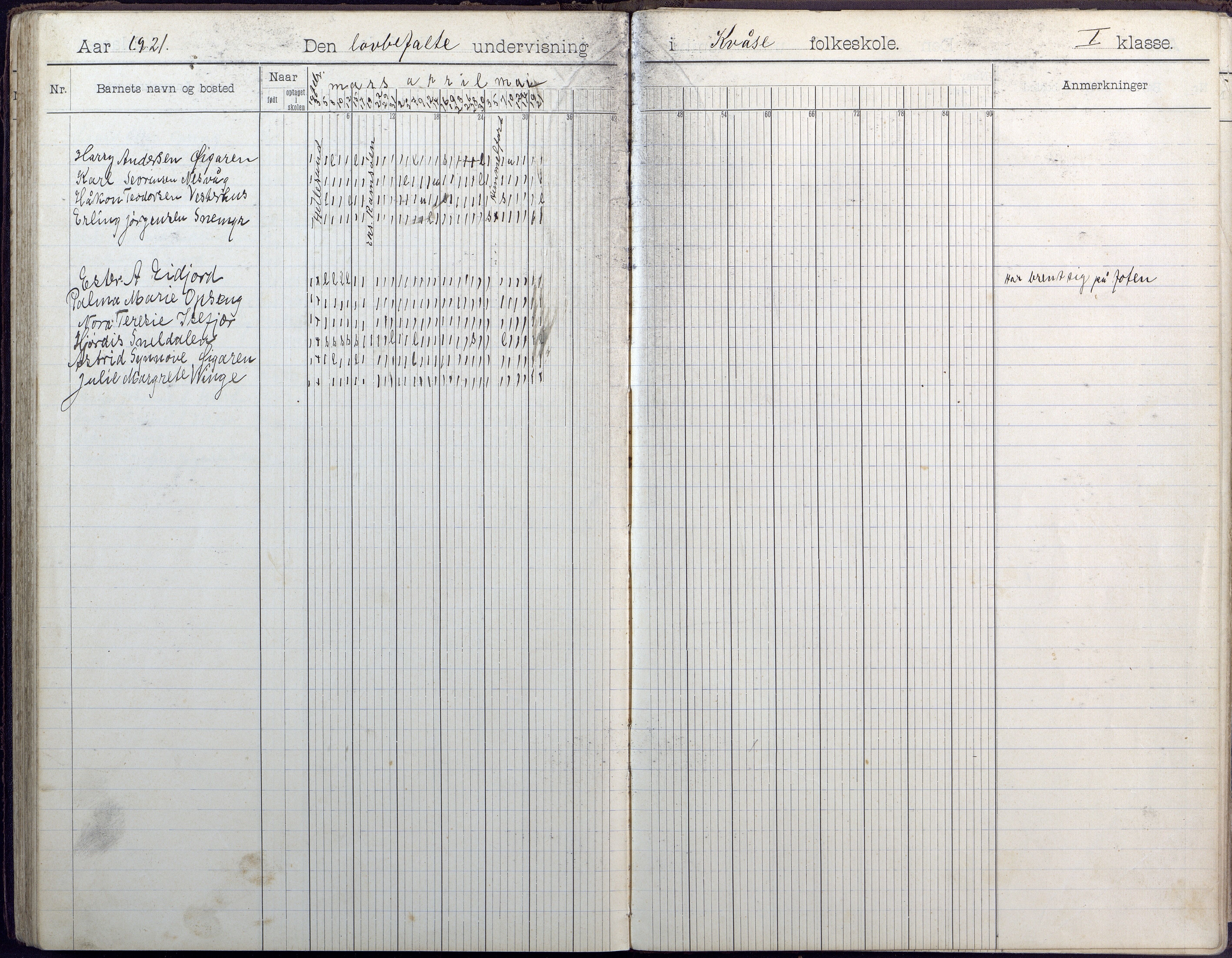 Høvåg kommune, AAKS/KA0927-PK/1/05/L0409: Dagbok, Kvåse folkeskole, 1908-1916