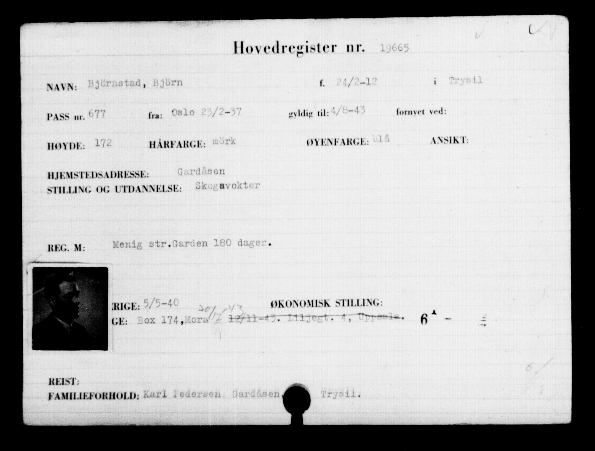 Den Kgl. Norske Legasjons Flyktningskontor, RA/S-6753/V/Va/L0009: Kjesäterkartoteket.  Flyktningenr. 18502-22048, 1940-1945, s. 1320