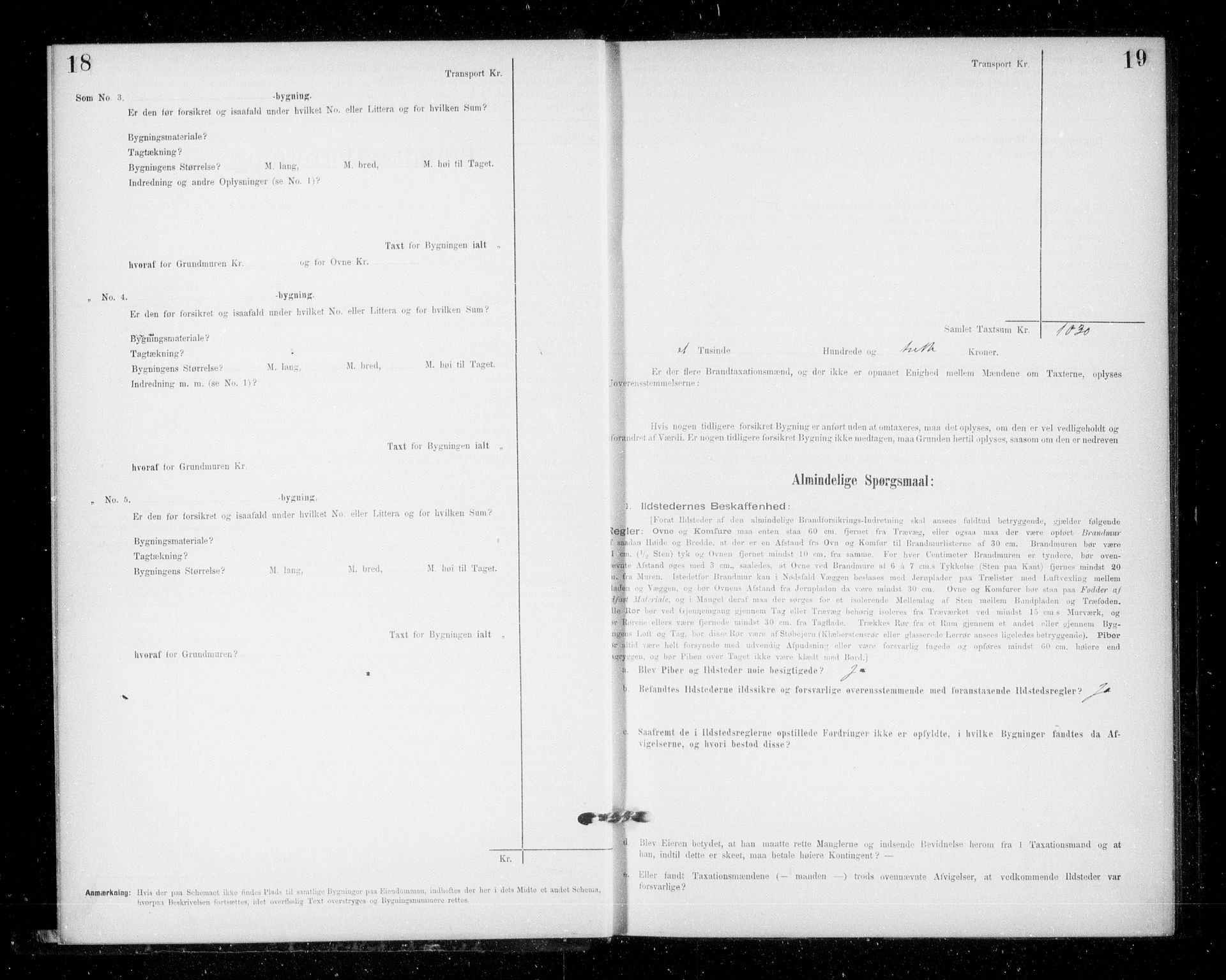 Lensmannen i Jondal, SAB/A-33101/0012/L0005: Branntakstprotokoll, skjematakst, 1894-1951, s. 18-19