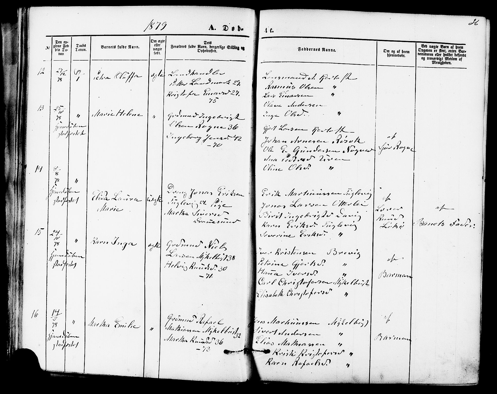 Ministerialprotokoller, klokkerbøker og fødselsregistre - Møre og Romsdal, AV/SAT-A-1454/536/L0500: Ministerialbok nr. 536A09, 1876-1889, s. 36