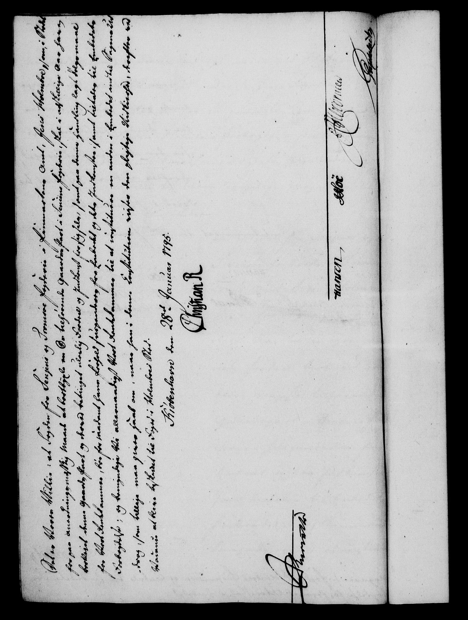 Rentekammeret, Kammerkanselliet, RA/EA-3111/G/Gf/Gfa/L0077: Norsk relasjons- og resolusjonsprotokoll (merket RK 52.77), 1795, s. 58