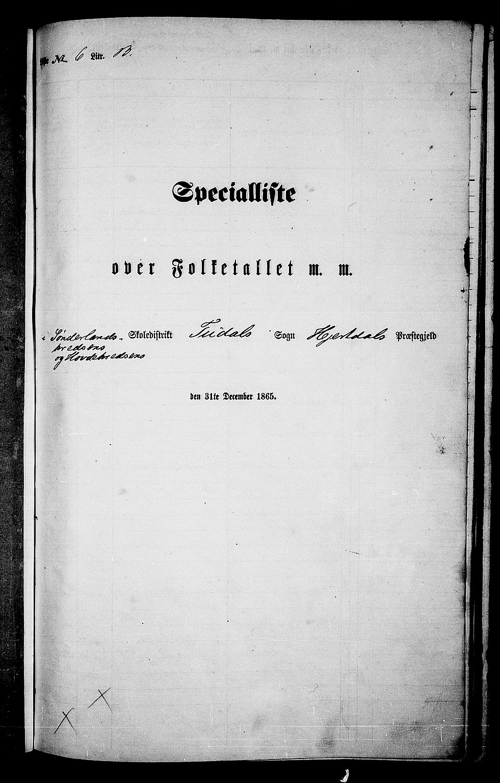 RA, Folketelling 1865 for 0827P Hjartdal prestegjeld, 1865, s. 111