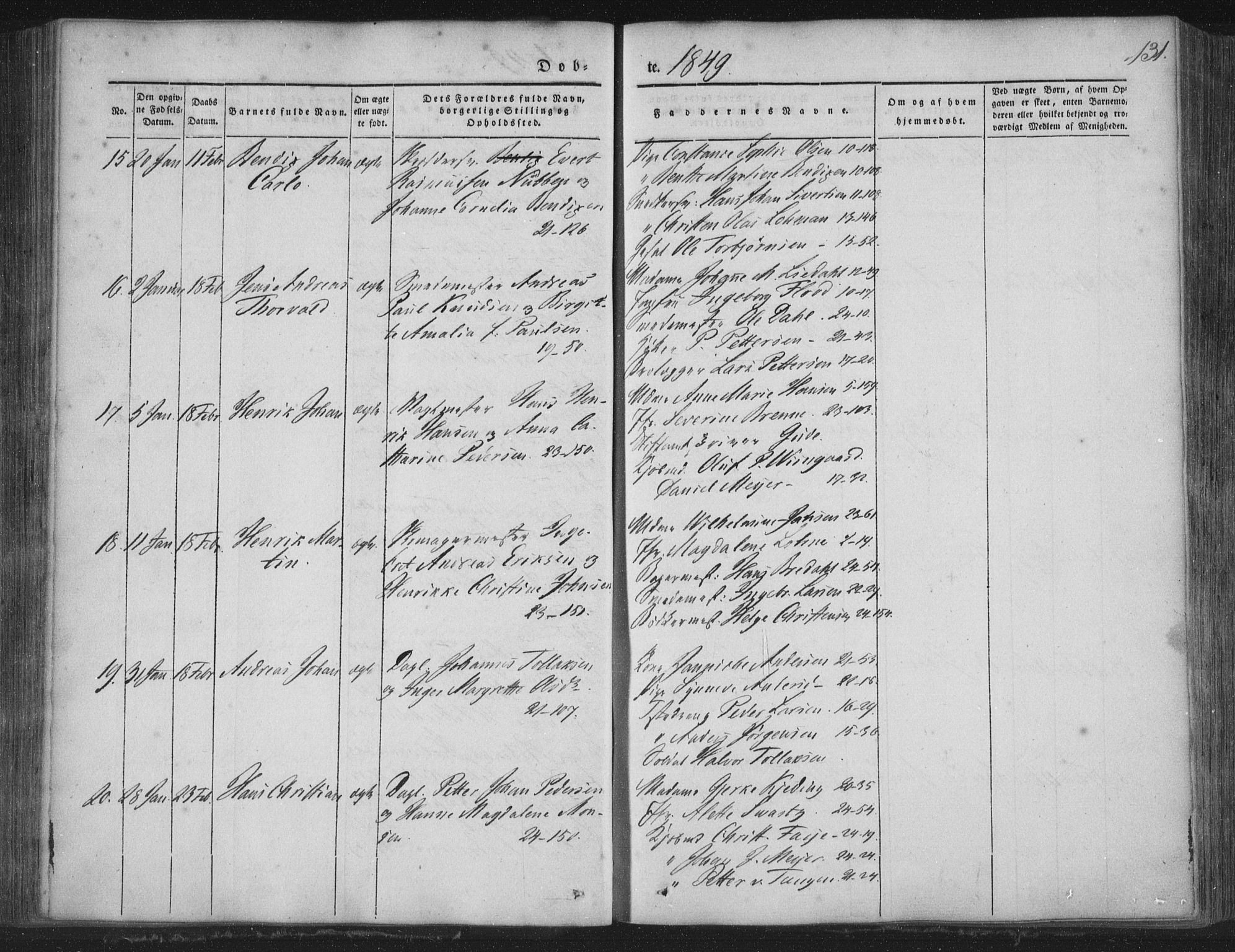 Korskirken sokneprestembete, AV/SAB-A-76101/H/Haa/L0016: Ministerialbok nr. B 2, 1841-1851, s. 131