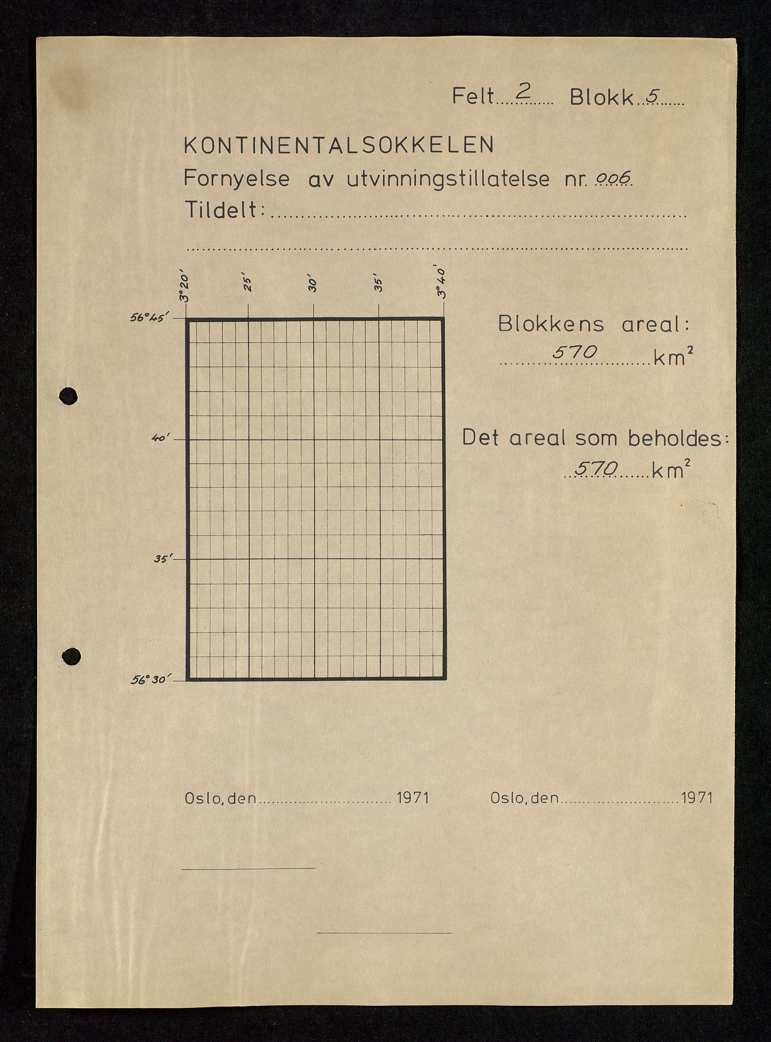 Industridepartementet, Oljekontoret, AV/SAST-A-101348/Da/L0004: Arkivnøkkel 711 - 712 Utvinningstillatelser, 1970-1971, s. 94