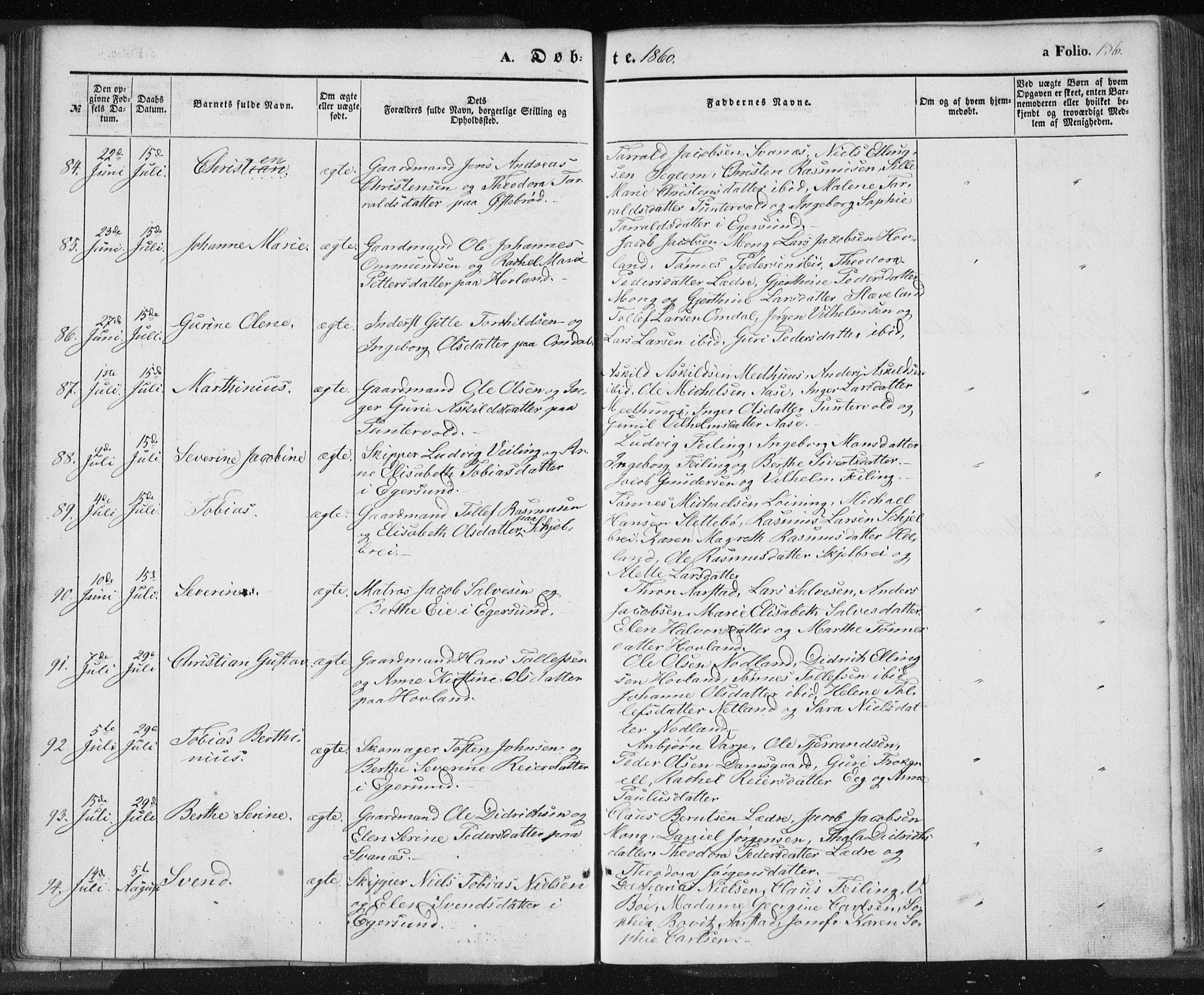 Eigersund sokneprestkontor, AV/SAST-A-101807/S08/L0012: Ministerialbok nr. A 12.1, 1850-1865, s. 136