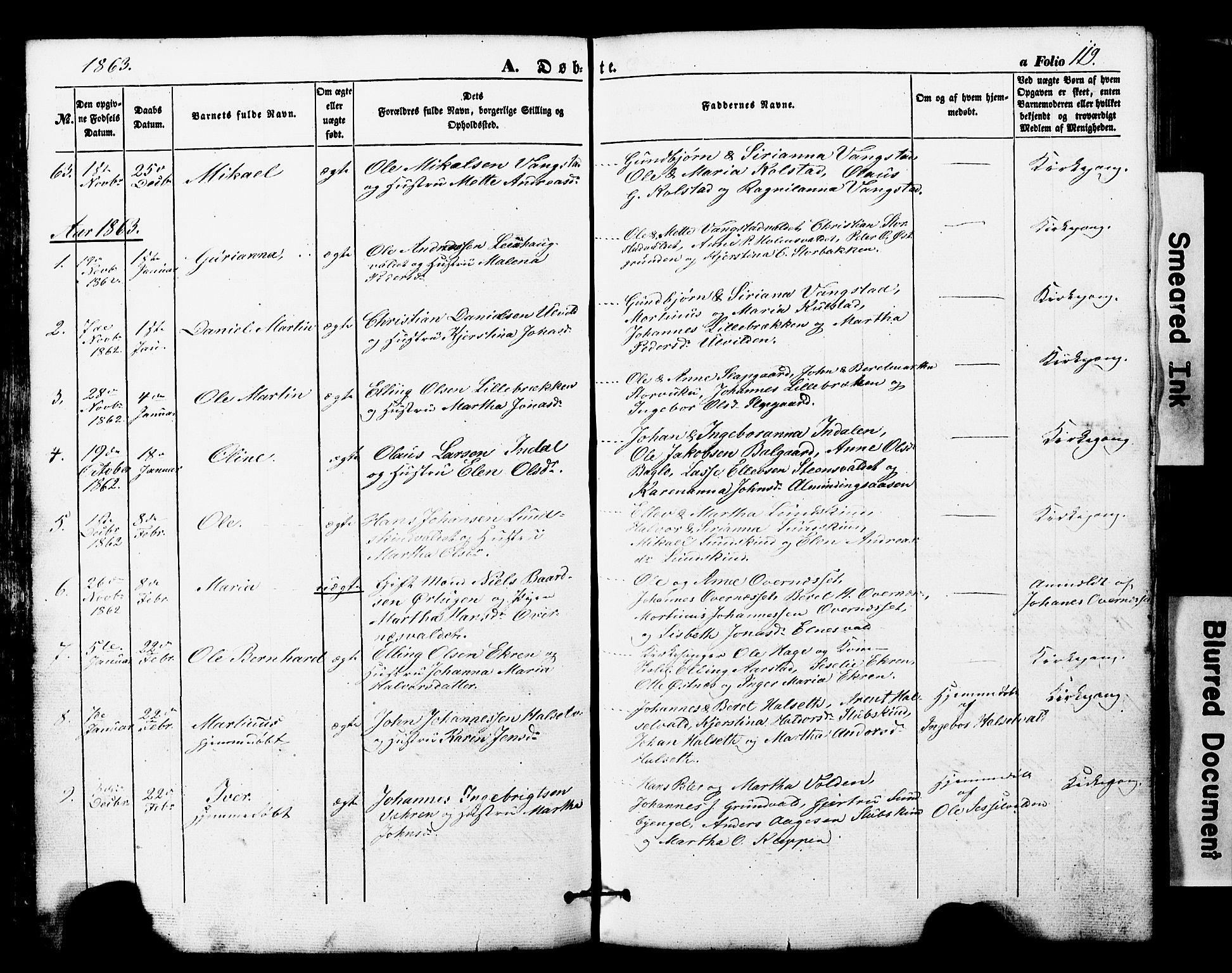 Ministerialprotokoller, klokkerbøker og fødselsregistre - Nord-Trøndelag, AV/SAT-A-1458/724/L0268: Klokkerbok nr. 724C04, 1846-1878, s. 119