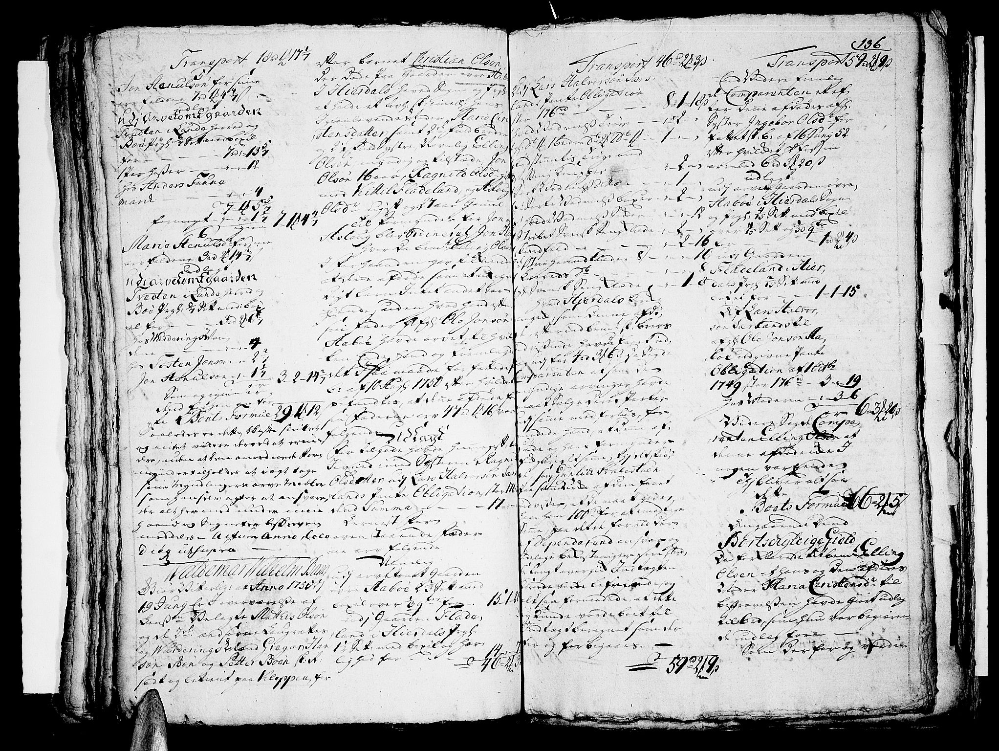 Nedre Telemark sorenskriveri, AV/SAKO-A-135/H/Hb/Hba/L0013: Skifteprotokoll, 1753-1757, s. 135b-136a