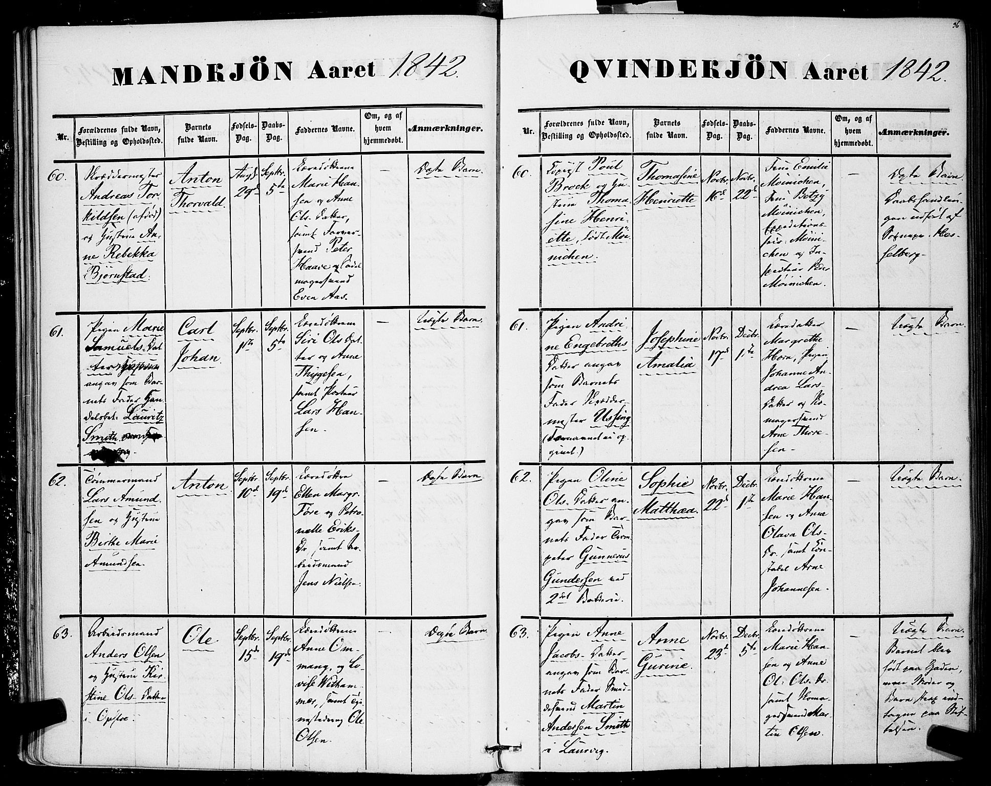 Rikshospitalet prestekontor Kirkebøker, AV/SAO-A-10309b/F/L0003: Ministerialbok nr. 3, 1841-1853, s. 36