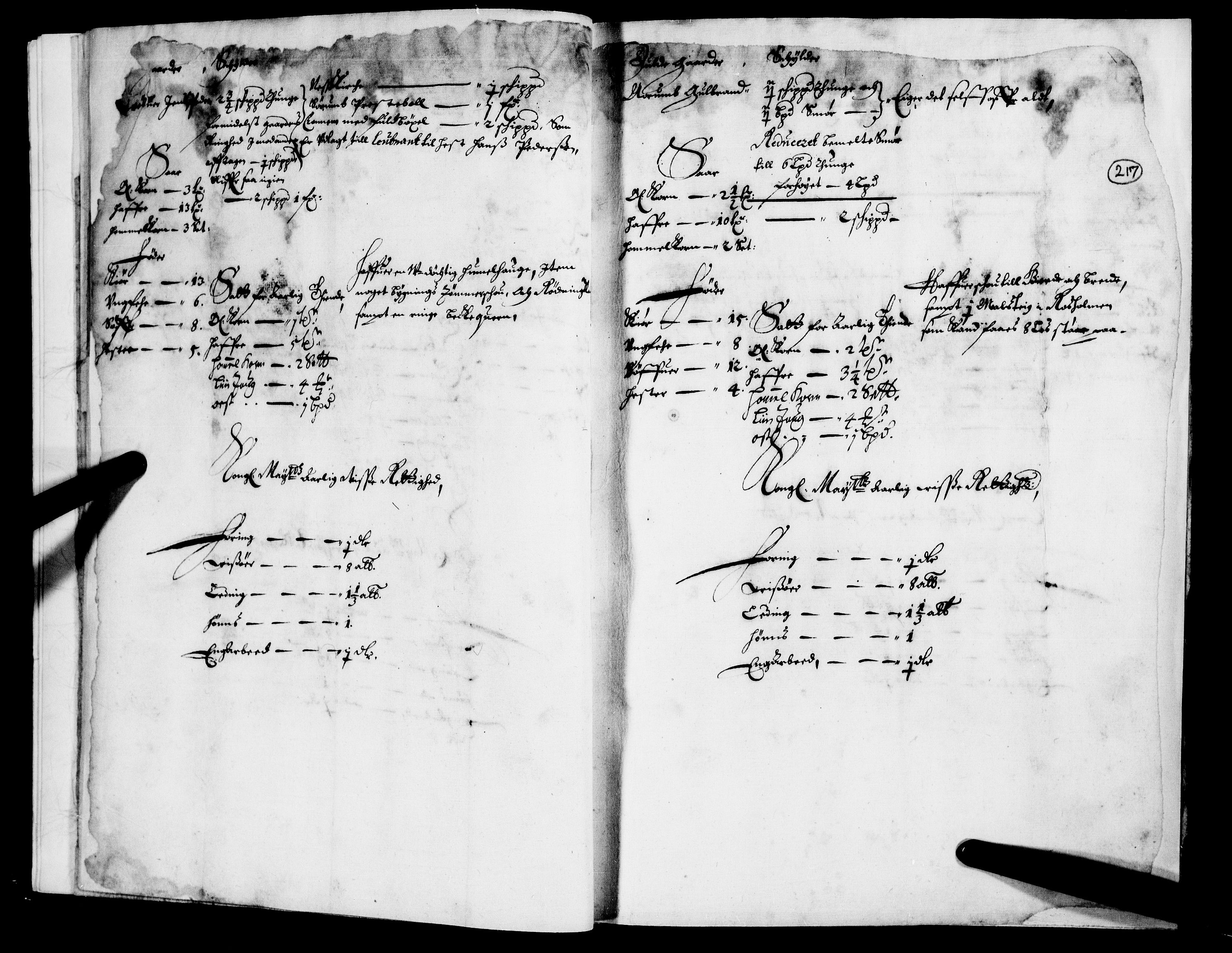 Rentekammeret inntil 1814, Realistisk ordnet avdeling, AV/RA-EA-4070/N/Nb/Nba/L0008: Nedre Romerike fogderi, 2. del, 1666, s. 216b-217a