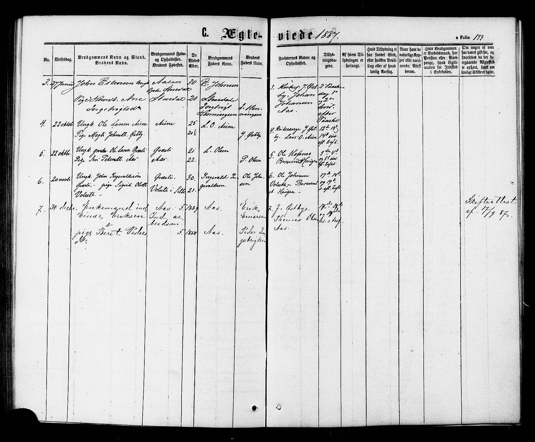 Ministerialprotokoller, klokkerbøker og fødselsregistre - Sør-Trøndelag, AV/SAT-A-1456/698/L1163: Ministerialbok nr. 698A01, 1862-1887, s. 133