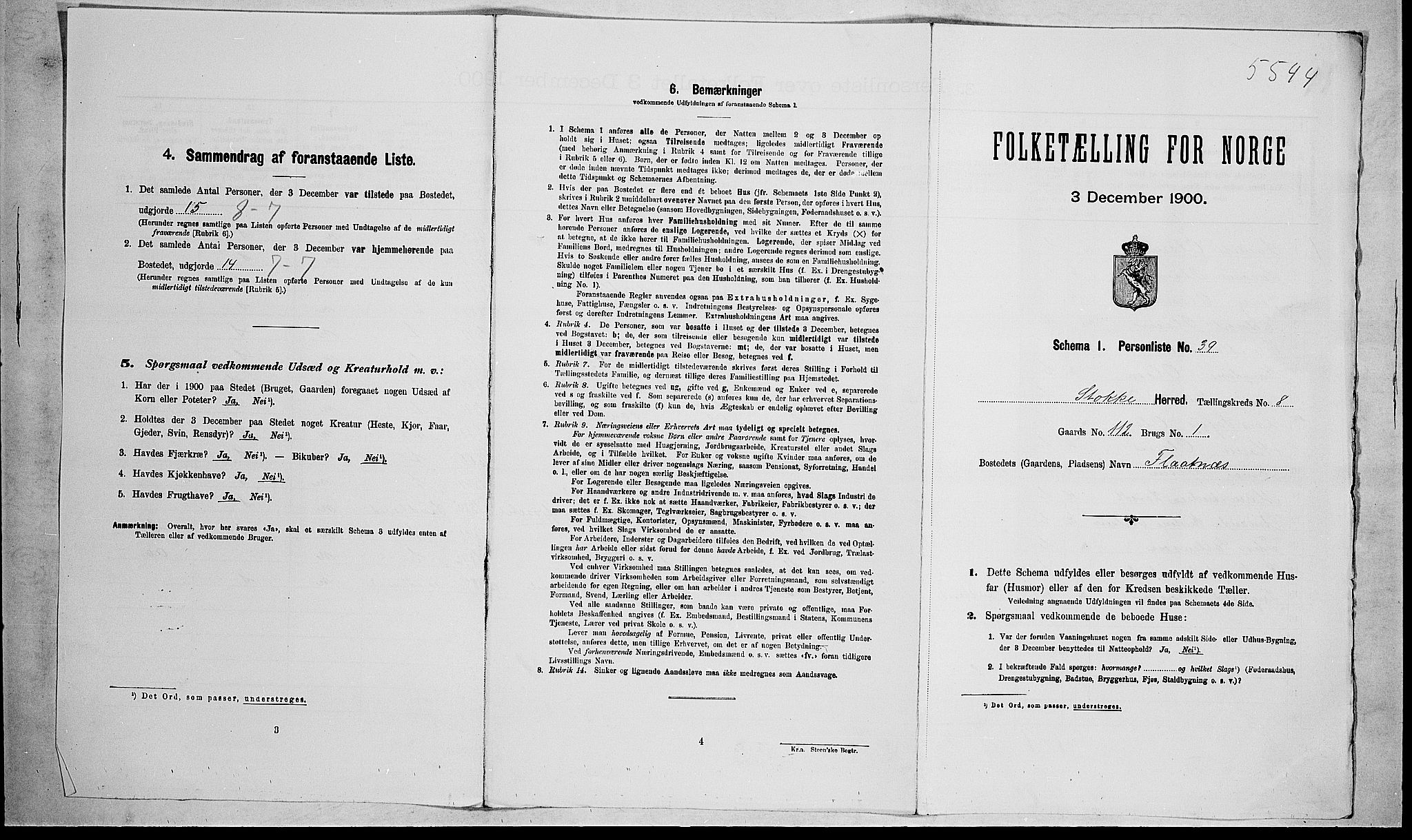 RA, Folketelling 1900 for 0720 Stokke herred, 1900, s. 1474