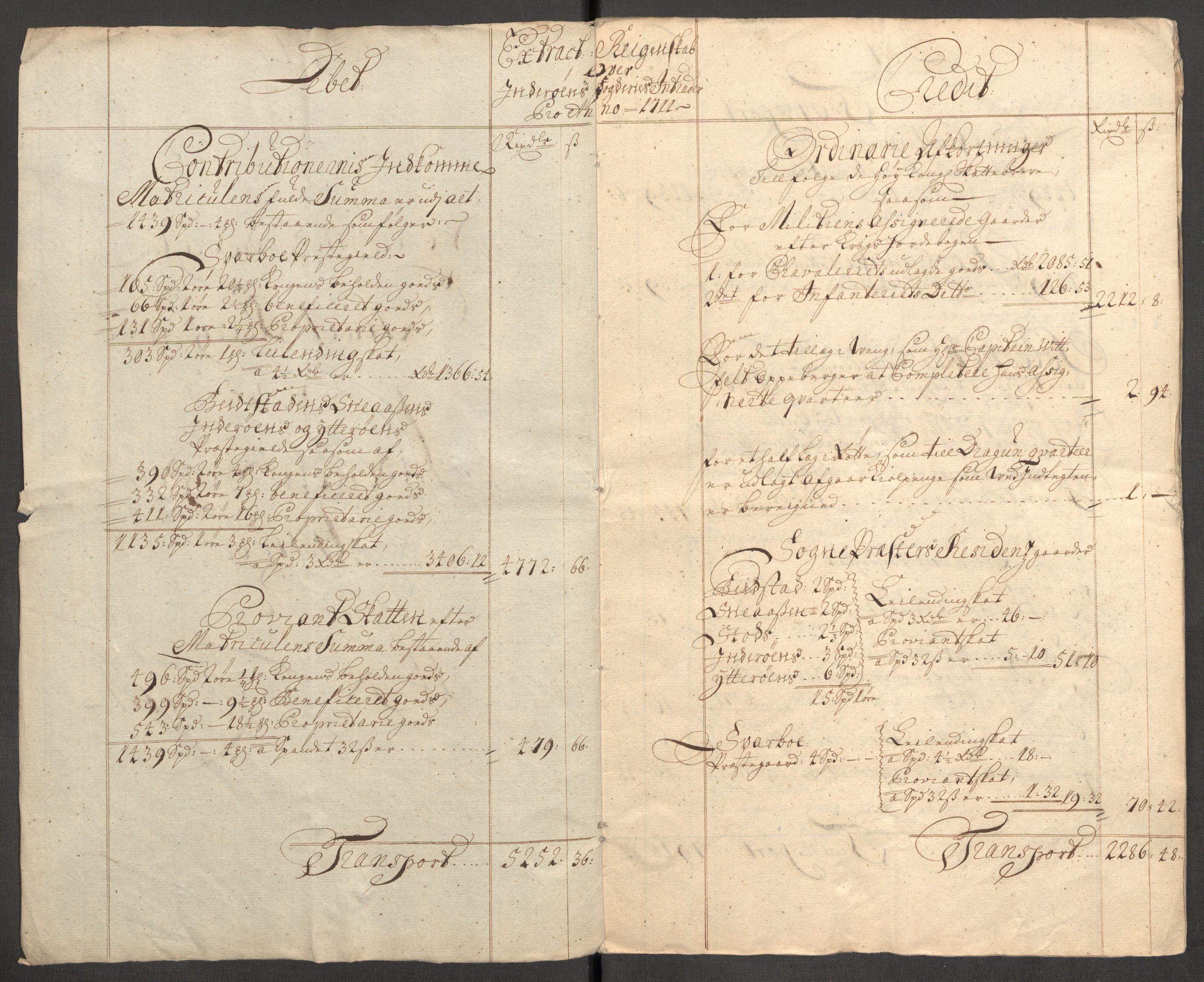 Rentekammeret inntil 1814, Reviderte regnskaper, Fogderegnskap, RA/EA-4092/R63/L4319: Fogderegnskap Inderøy, 1711, s. 4