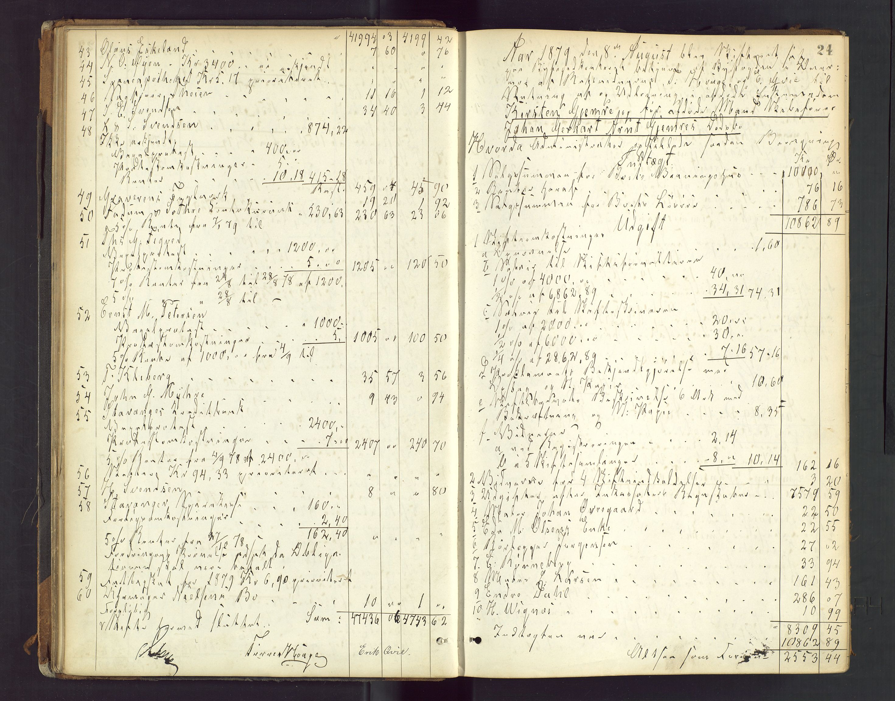 Stavanger byfogd, AV/SAST-A-101408/001/5/50/503BD/L0003: Skifteutlodningsprotokoll, 1878-1885, s. 24