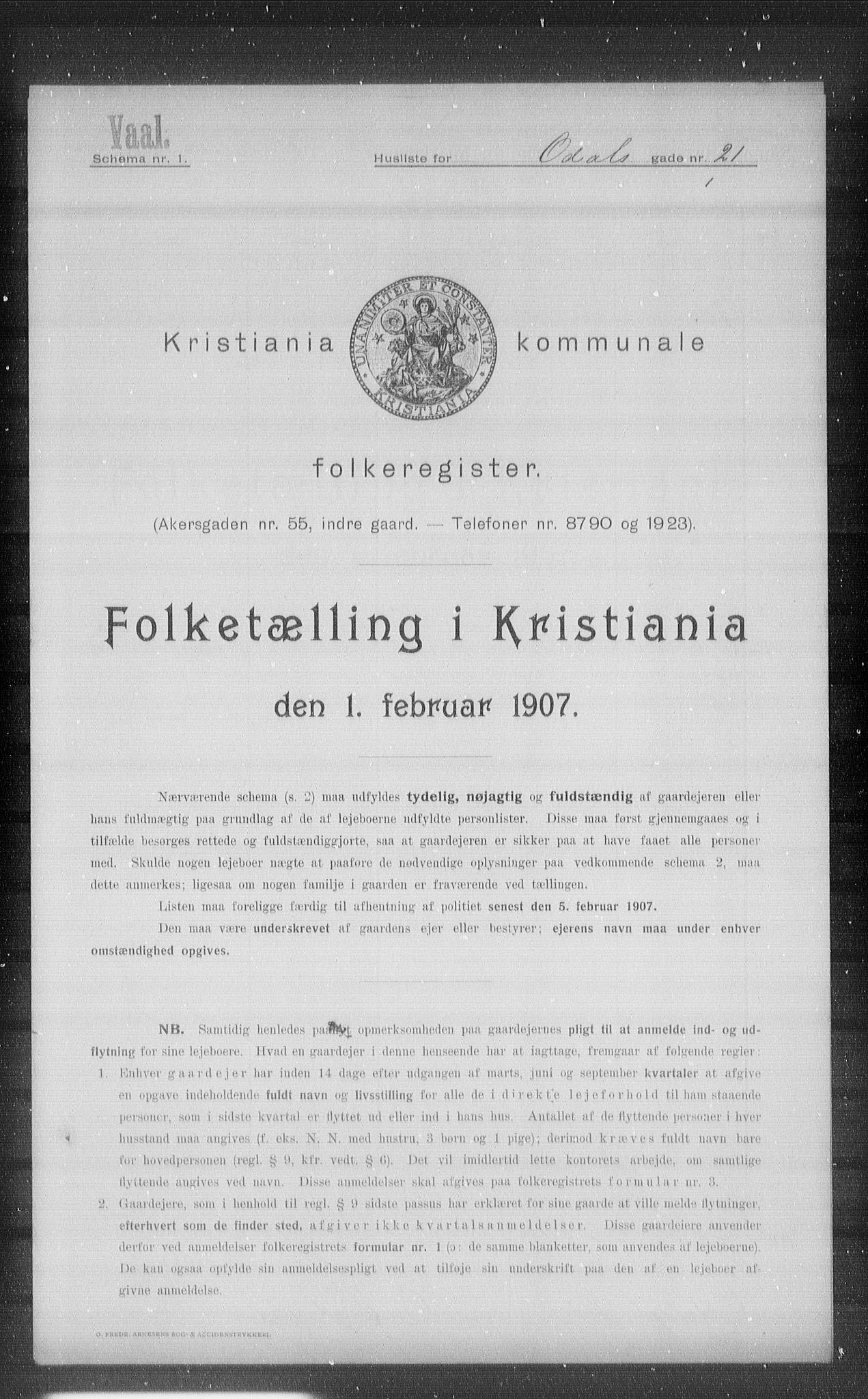 OBA, Kommunal folketelling 1.2.1907 for Kristiania kjøpstad, 1907, s. 38180