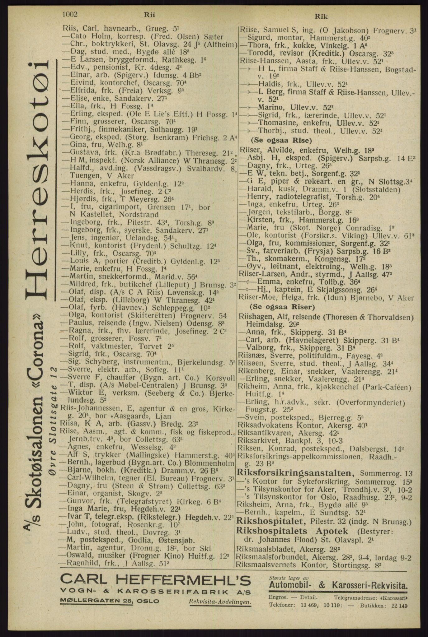 Kristiania/Oslo adressebok, PUBL/-, 1929, s. 1002