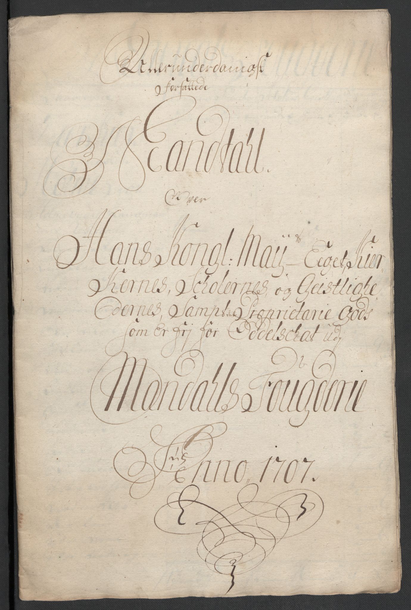 Rentekammeret inntil 1814, Reviderte regnskaper, Fogderegnskap, RA/EA-4092/R43/L2551: Fogderegnskap Lista og Mandal, 1705-1709, s. 557