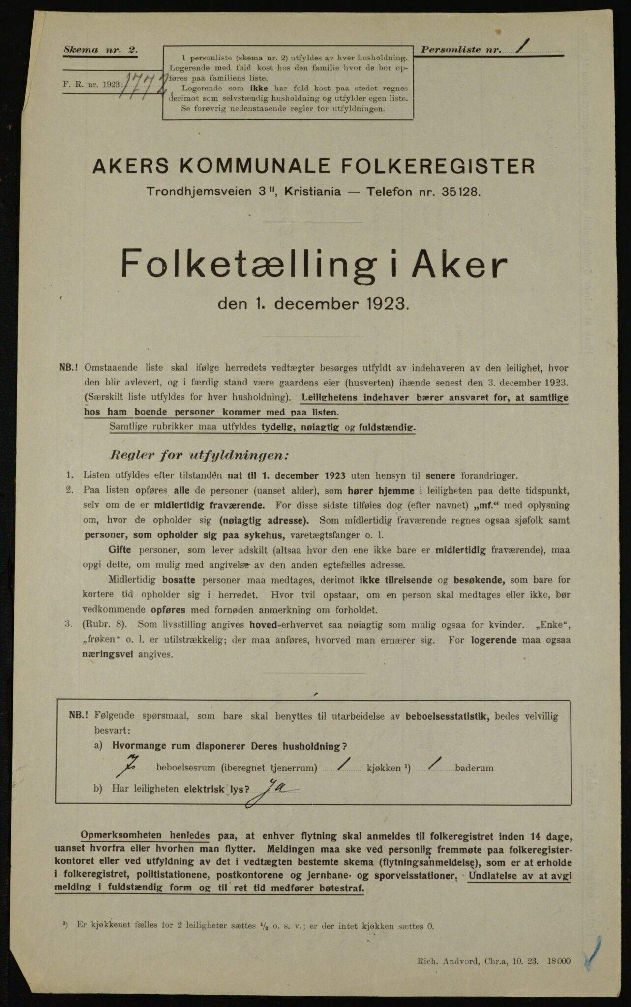 , Kommunal folketelling 1.12.1923 for Aker, 1923, s. 46741